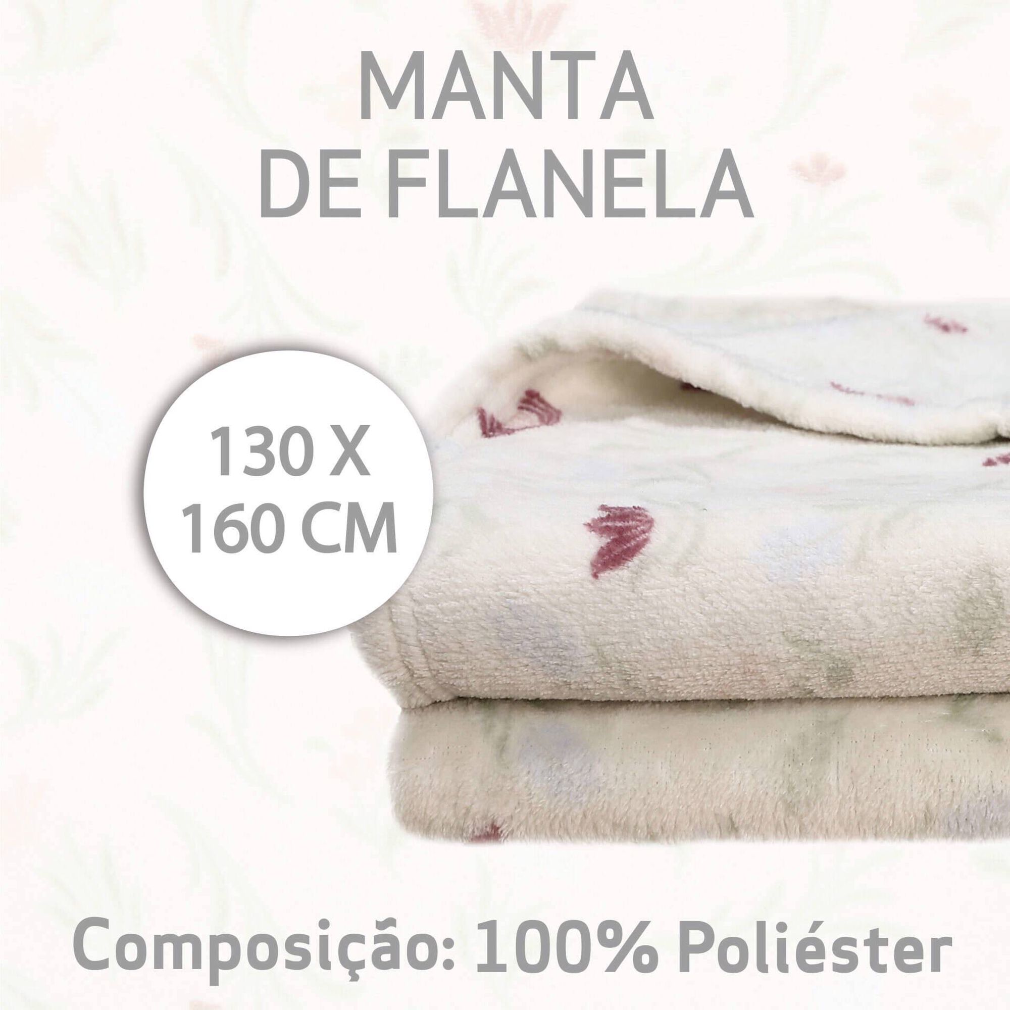 Manta Flanela 130x160cm Plant&oacute;pia Kasa