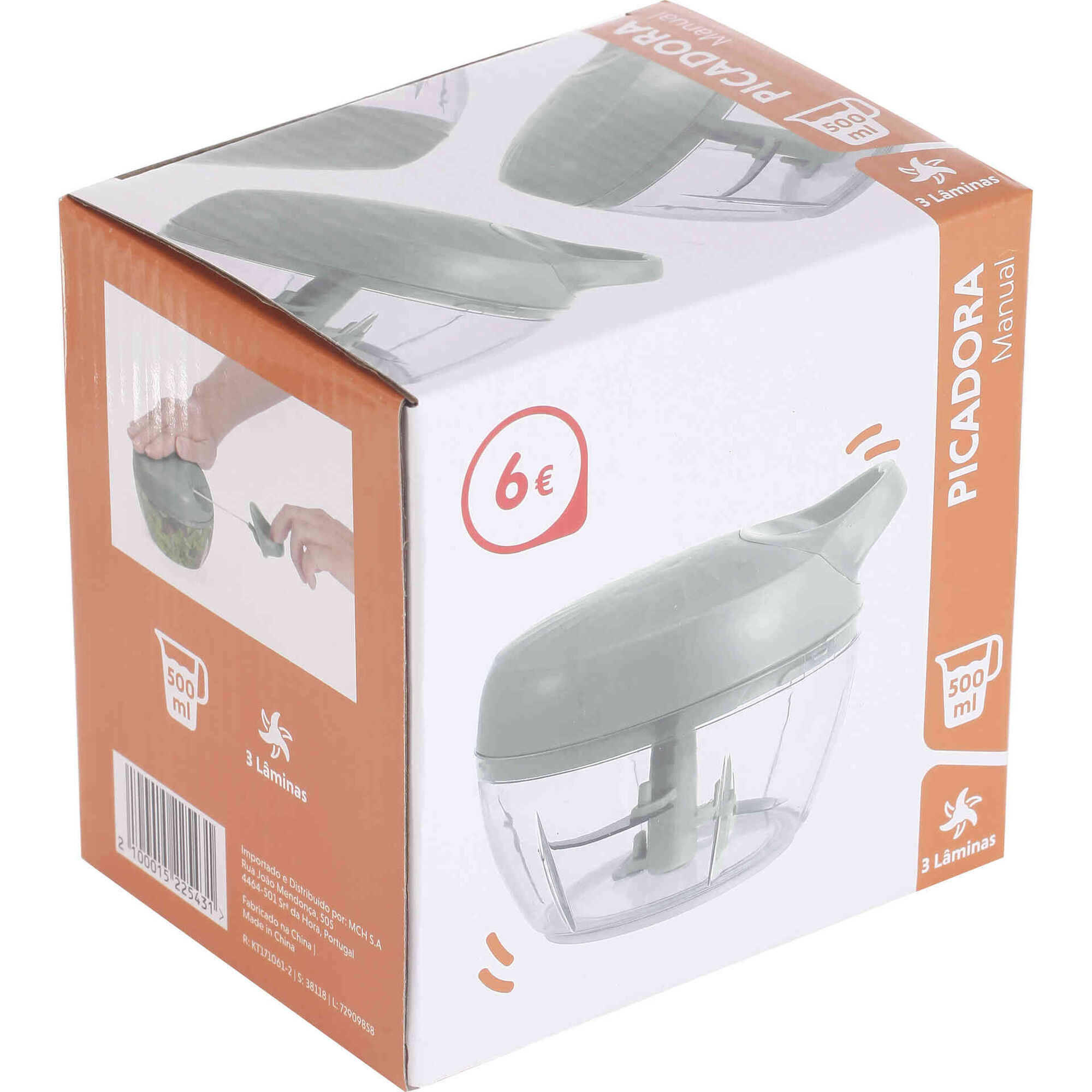 Picadora Manual 3 L&acirc;minas Spicy 500ml Bazar&atilde;o