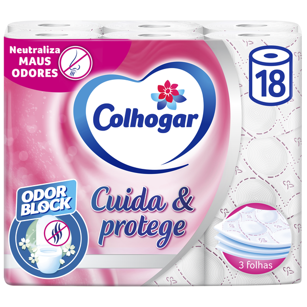 Papel Higiénico 3 Folhas Cuida & Protege Branco Colhogar