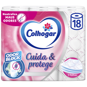 Papel Higiénico 3 Folhas Cuida & Protege Branco Papel Higiénico 3 Folhas Cuida & Protege Branco