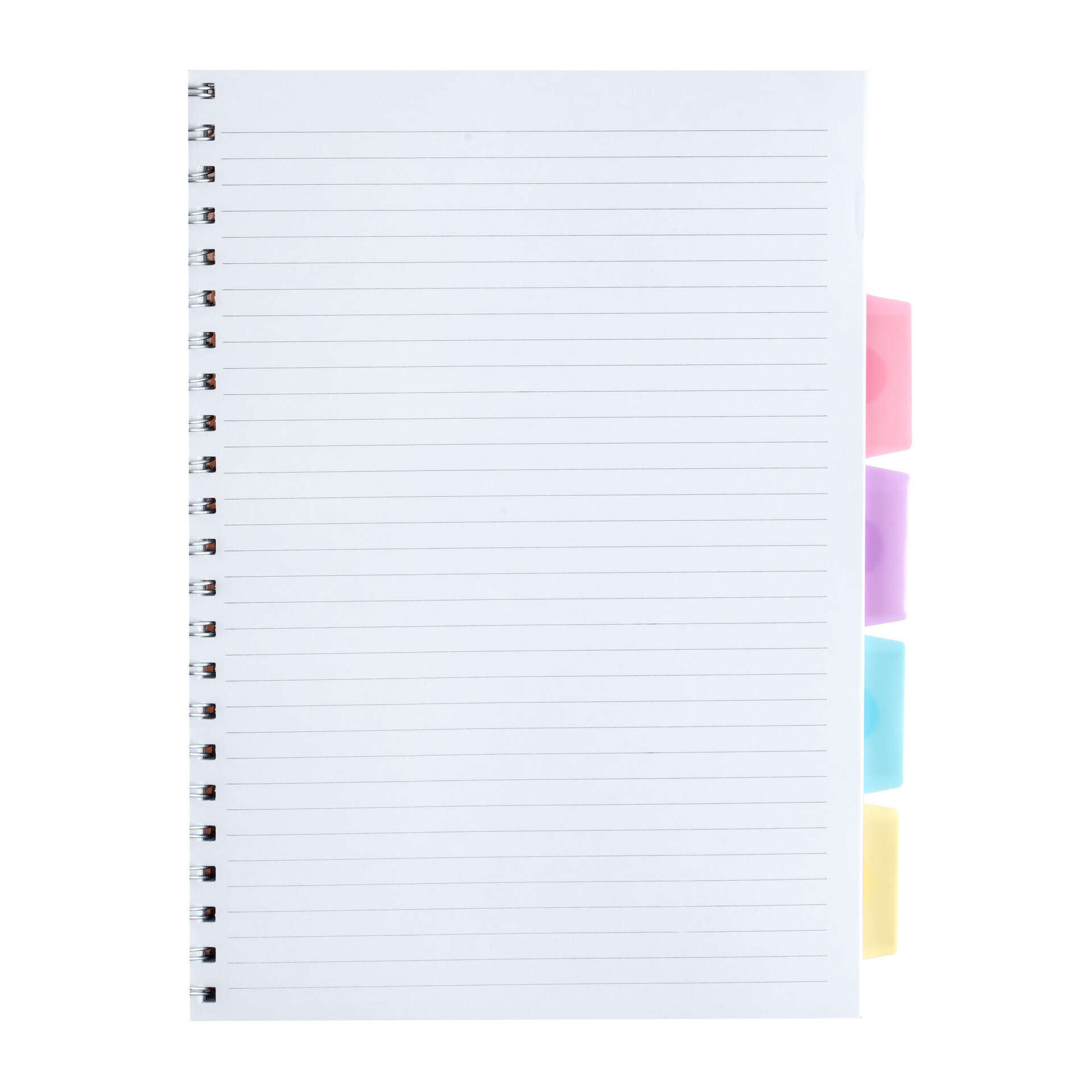 Caderno Espiral A4 Pautado com Elásticos e Separadores (várias cores)