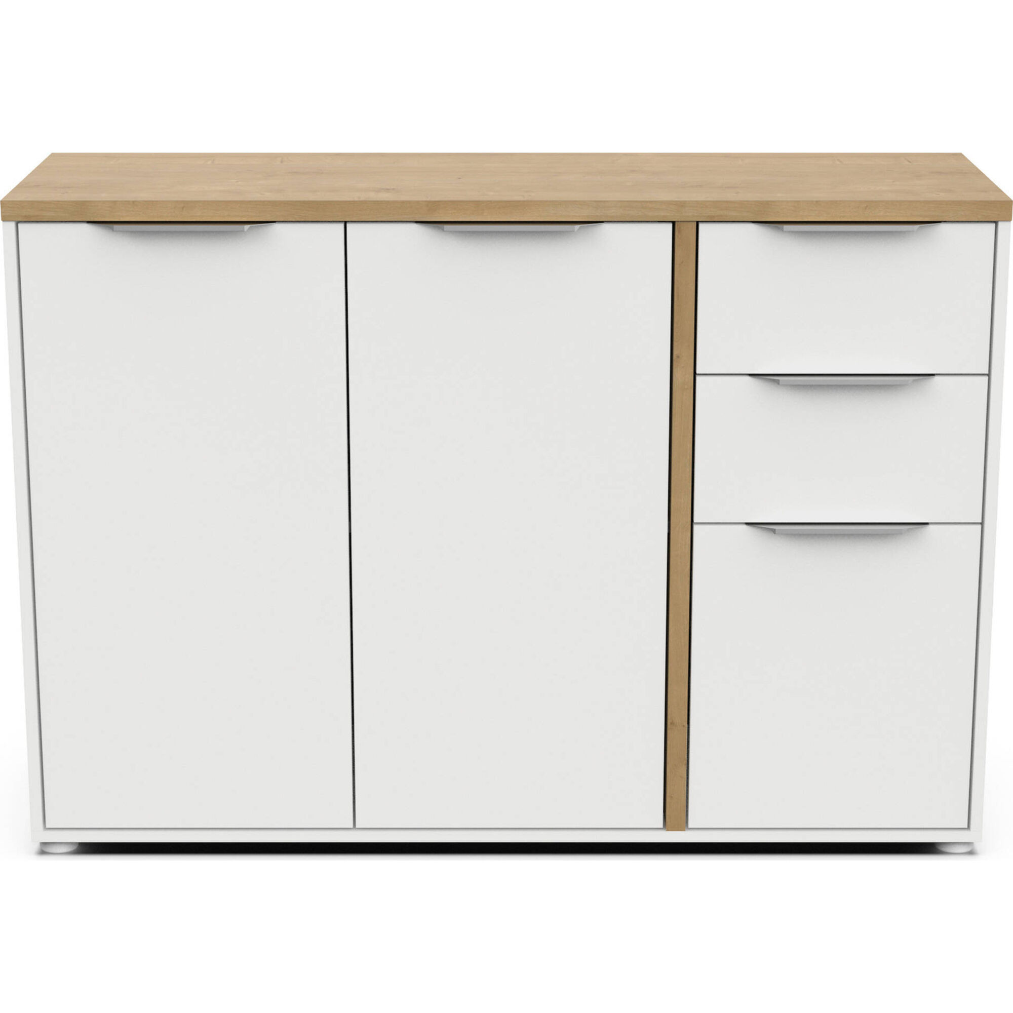 Aparador 121x40x85cm Branco e Carvalho Access