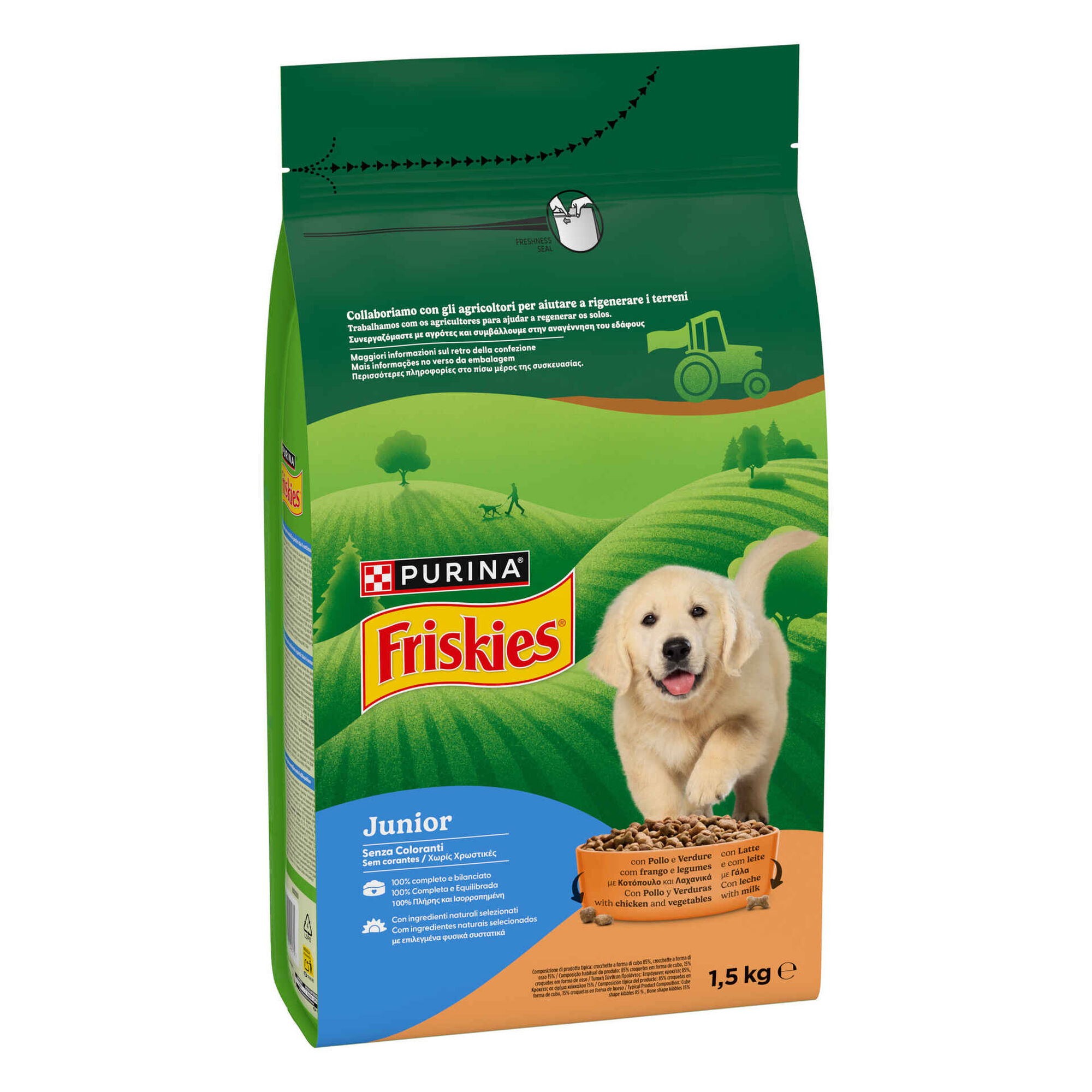 Ra&ccedil;&atilde;o para C&atilde;o J&uacute;nior Frango e Legumes Purina Friskies
