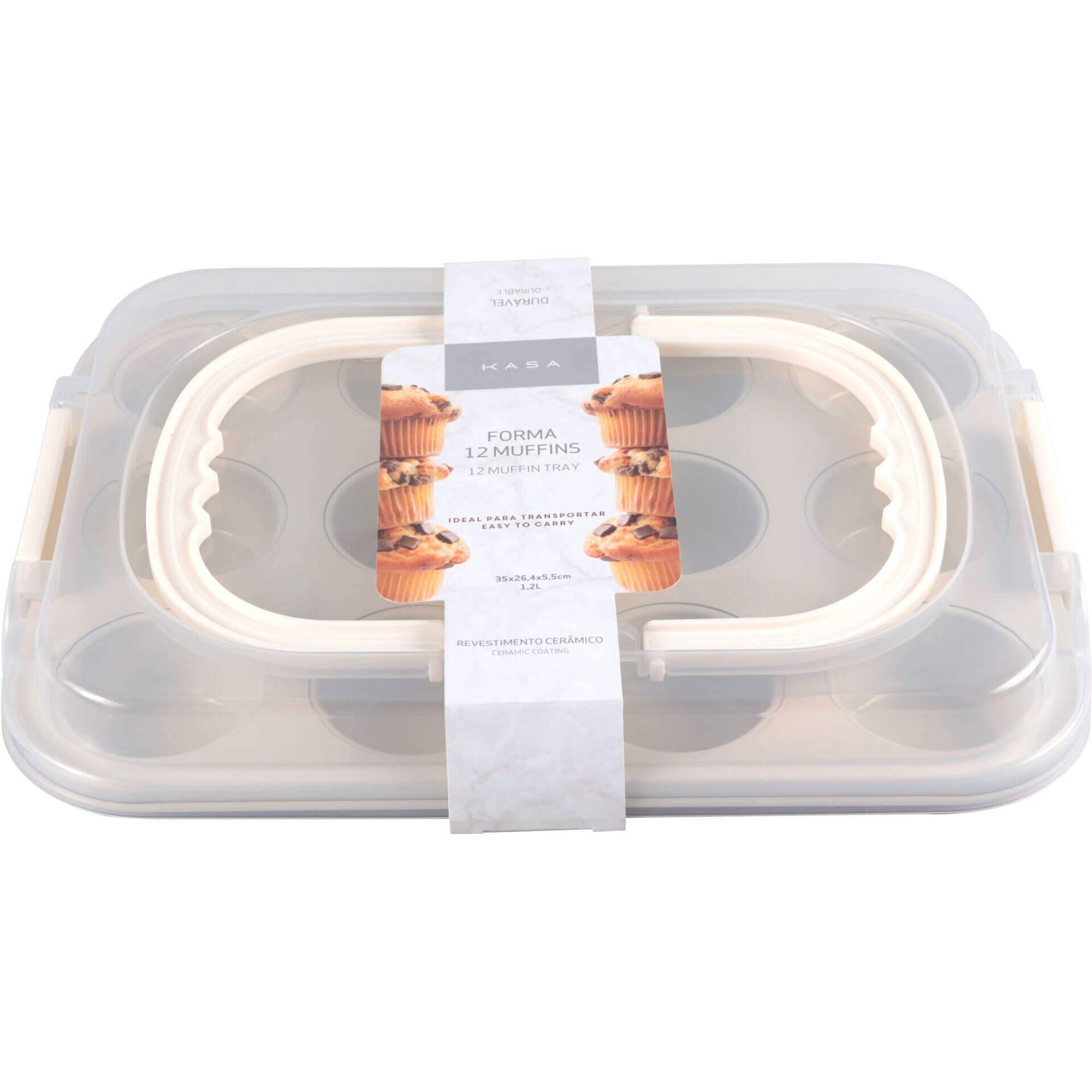 Forma para 12 Muffins com Tampa Kasa