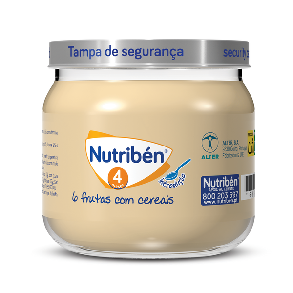 Boião de 6 Frutas com Cereais +4M Nutribén