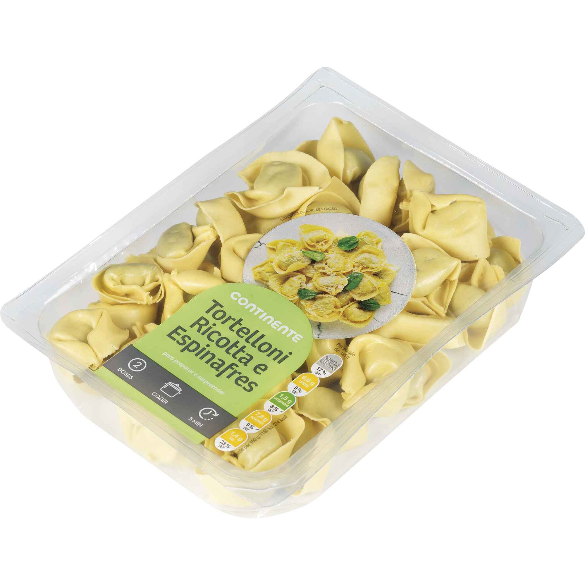 Tortelloni Fresco com Ricotta e Espinafres