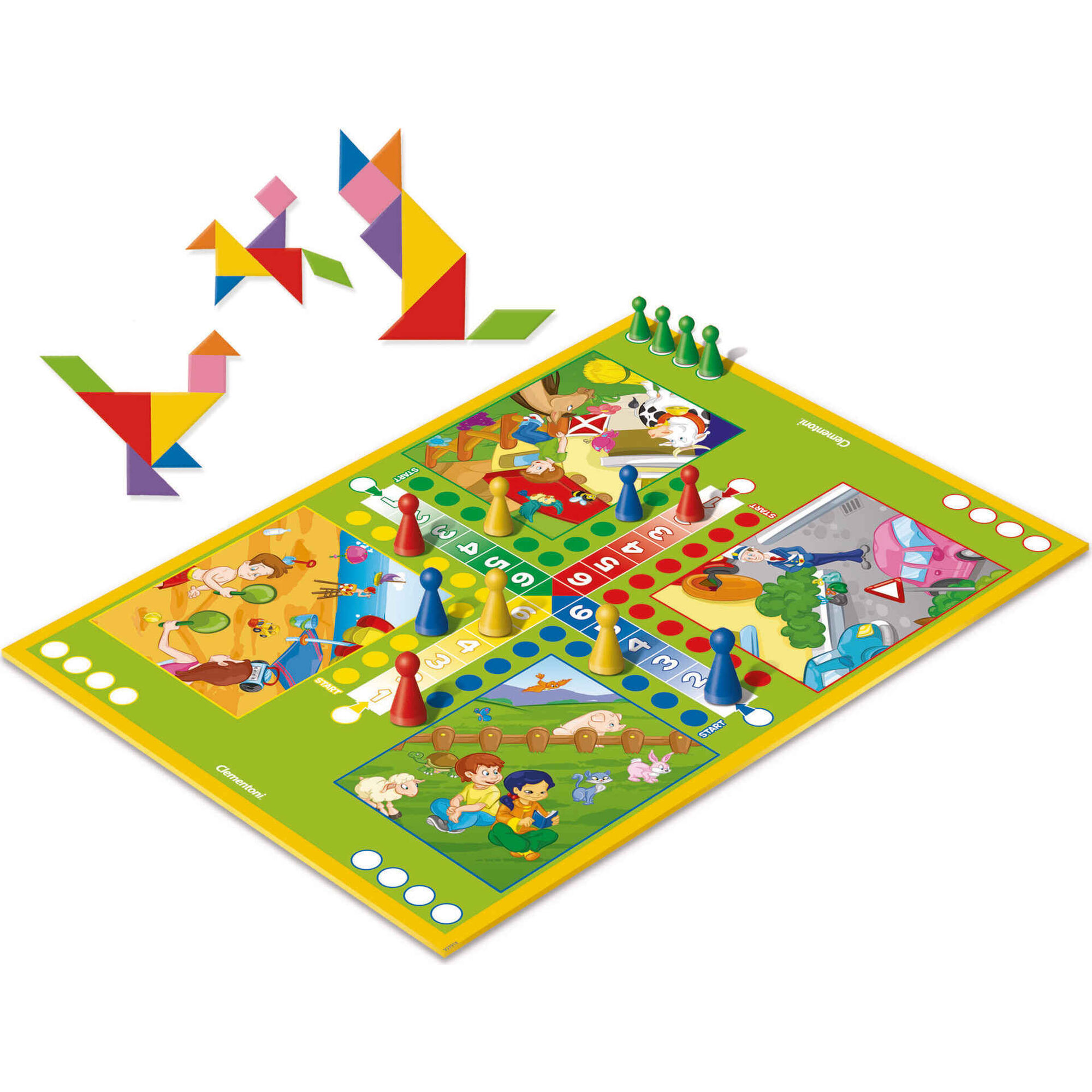 Jogo de Tabuleiro Ludo + Tangram
