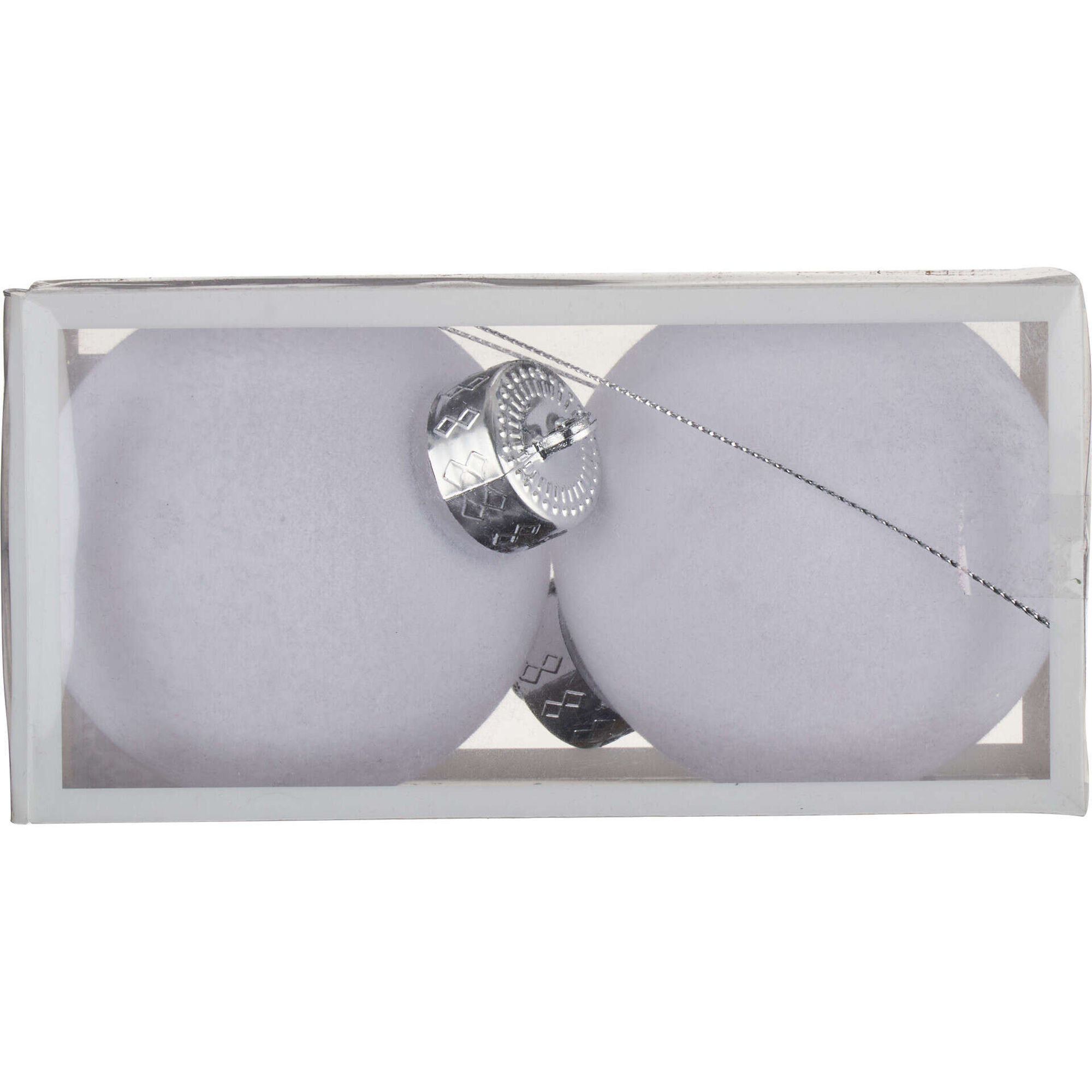 Conjunto 2 Bolas Veludo Liso Brancas