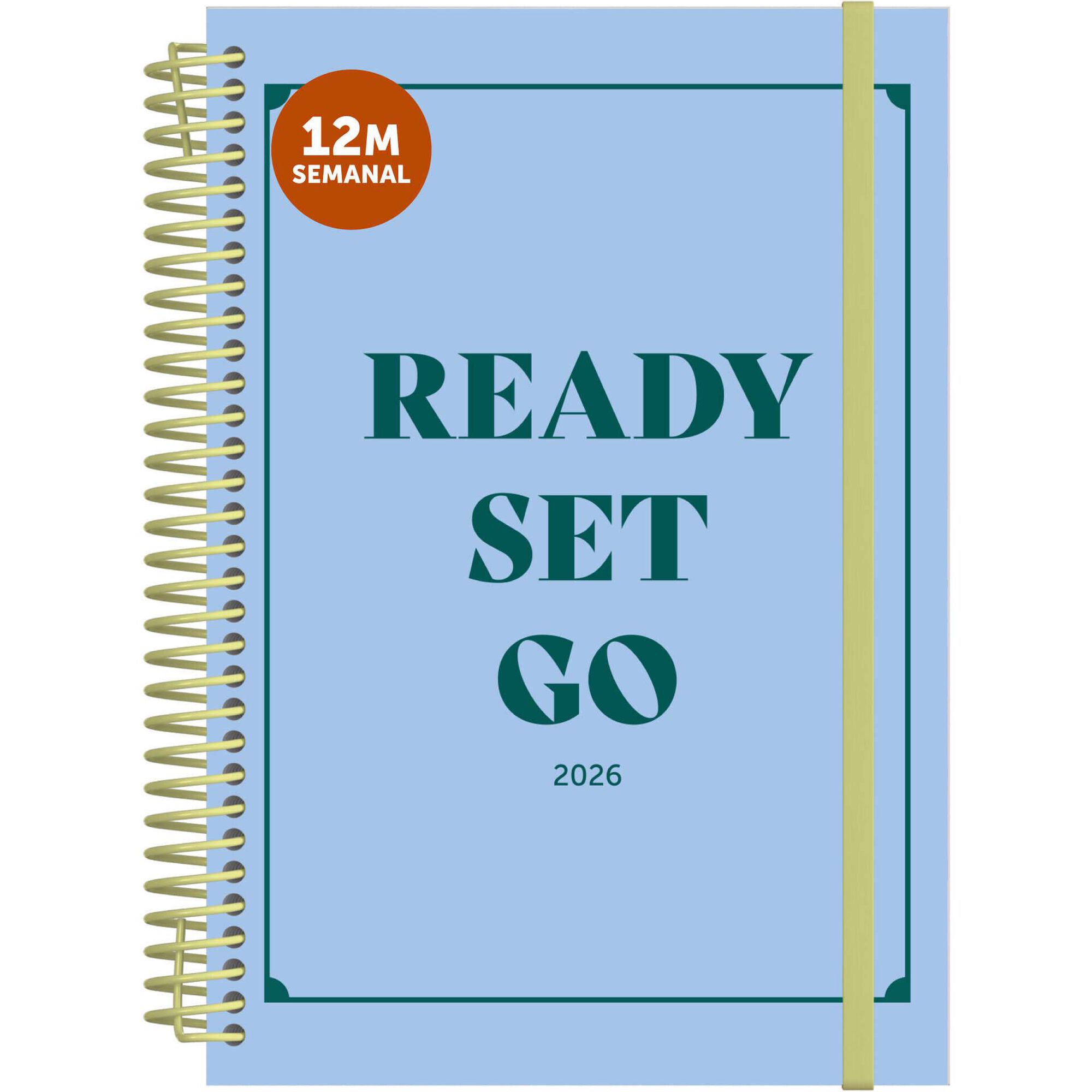 Agenda A5 2026 Espiral 12 Meses (várias cores)