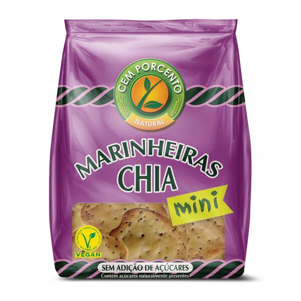 Bolachas Mini Marinheiras com Chia Cem Porcento