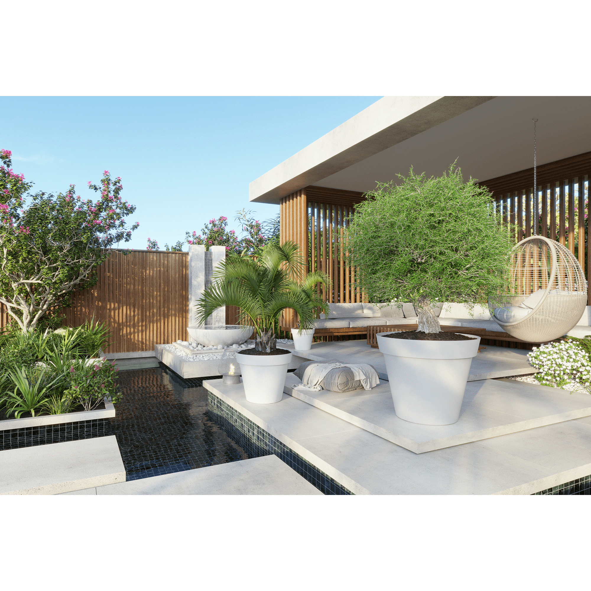 Vaso Redondo Plástico 14cm Cinza Antracite