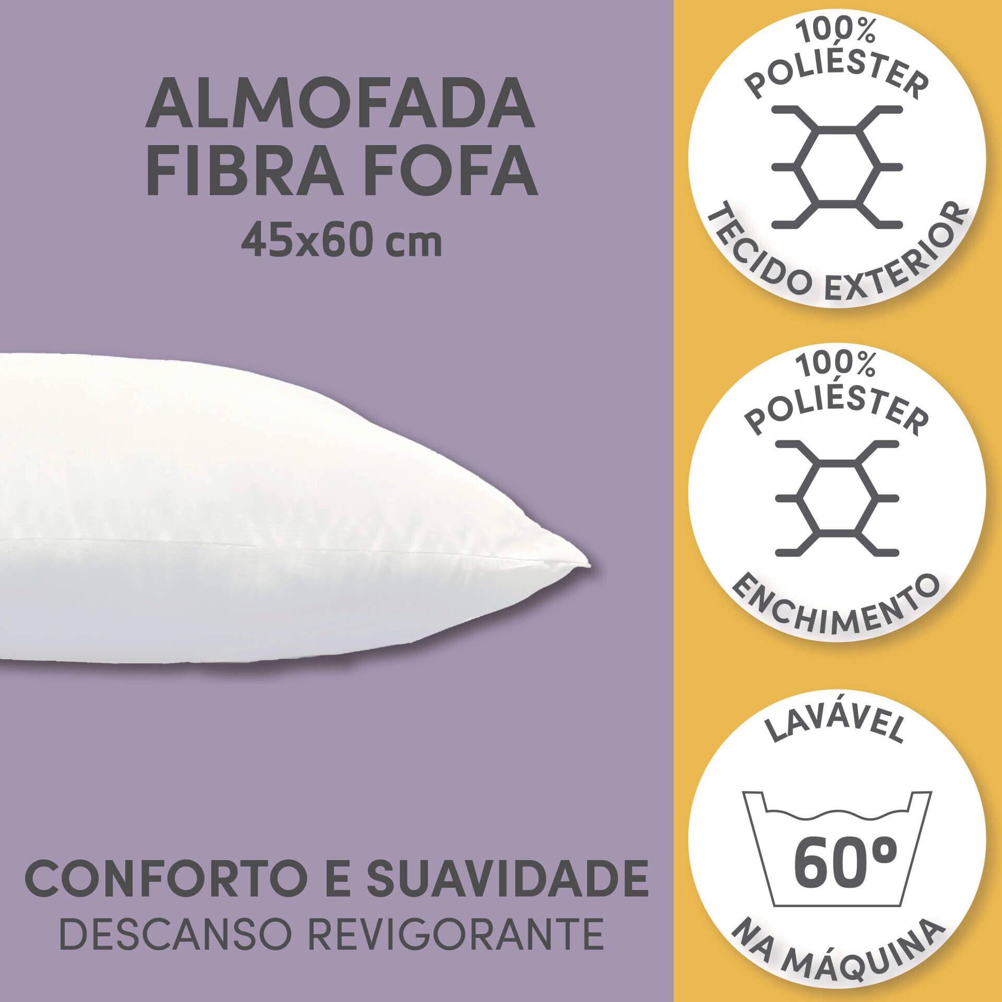 Almofada Fibra Alta Macia 45x60cm