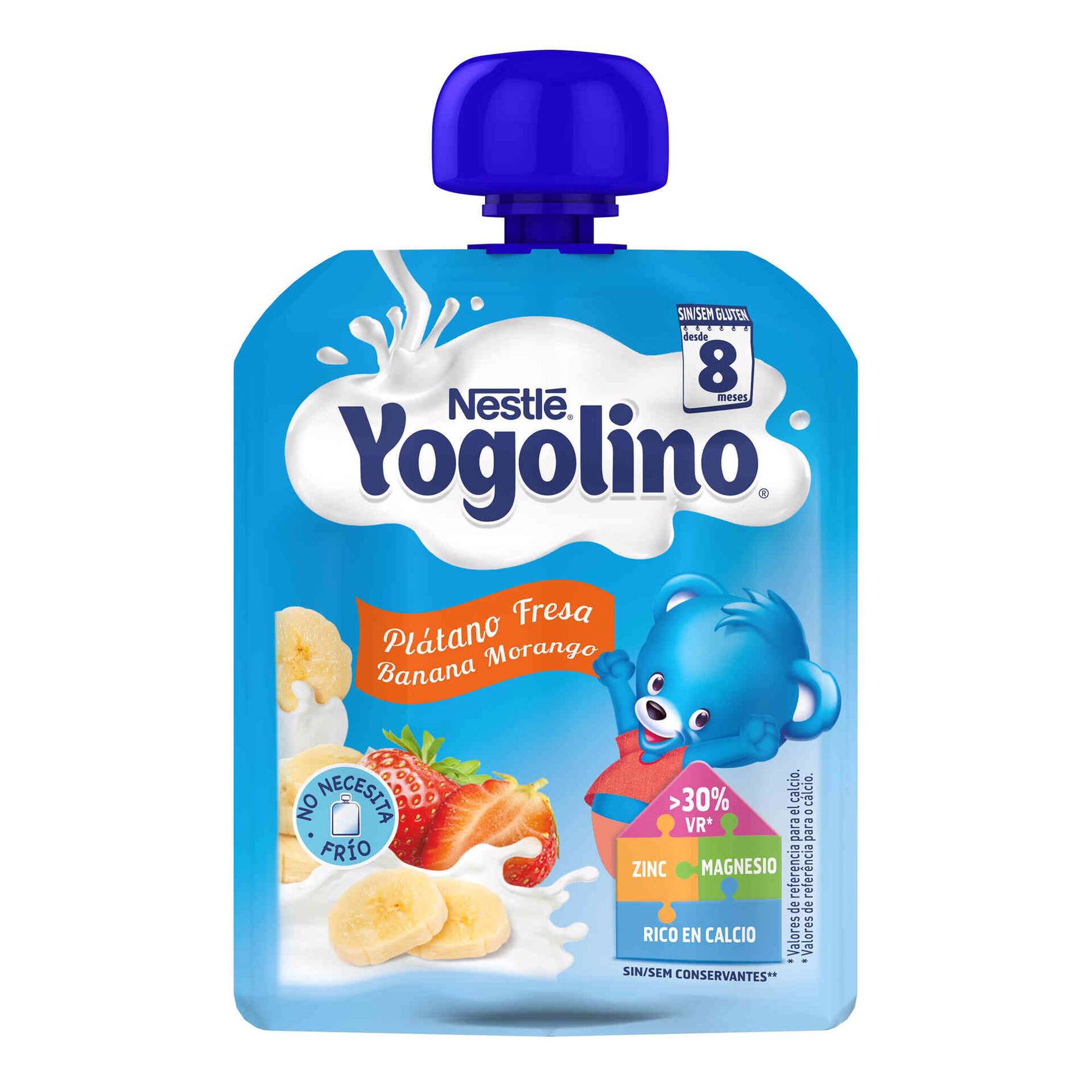 Alimento Lácteo de Banana e Morango Yogolino sem Glúten +8 Meses Pacotinho Alimento Lácteo de Banana e Morango Yogolino sem Glúten +8 Meses Pacotinho