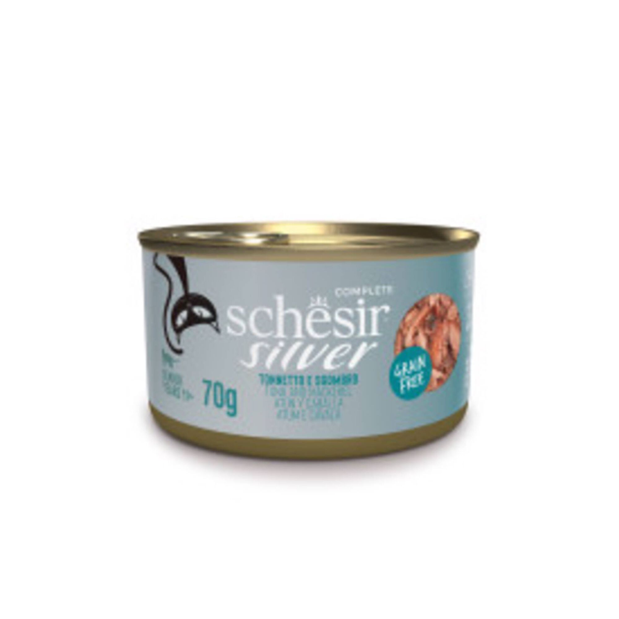 Comida H&uacute;mida para gato S&eacute;nior Silver Atum e Cavala Schesir