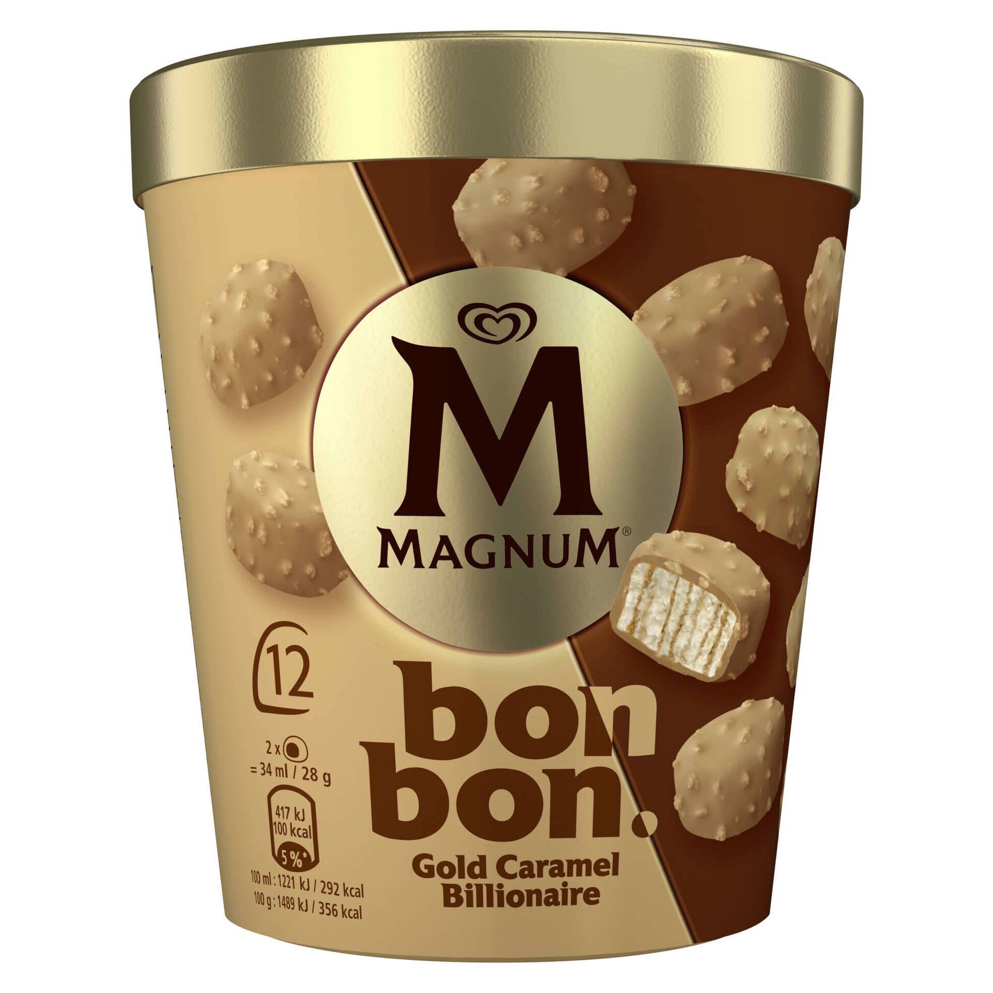 Gelado Bombom Double Gold Caramelo Billionaire