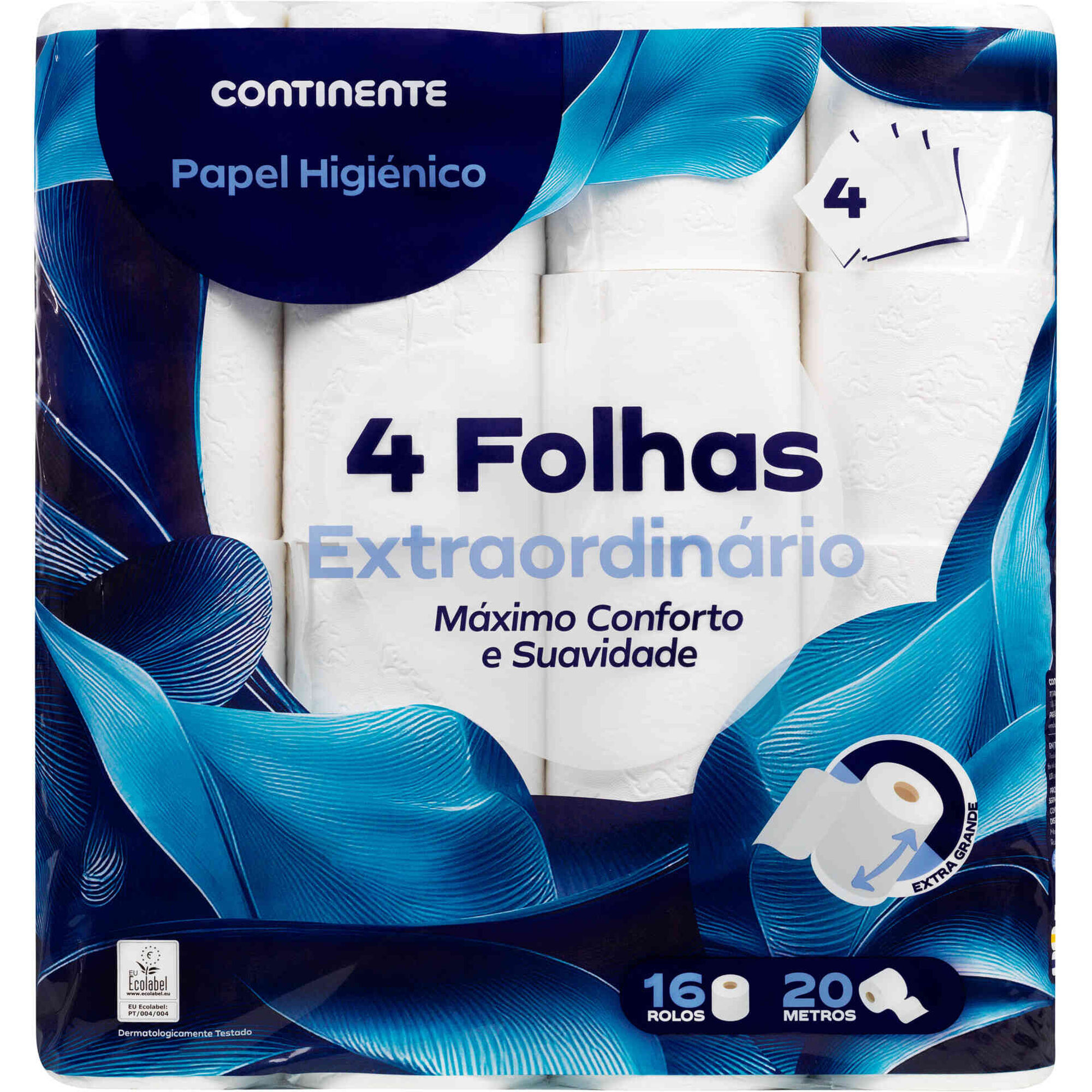 Papel Higi&eacute;nico 4 Folhas Extraordin&aacute;rio Continente