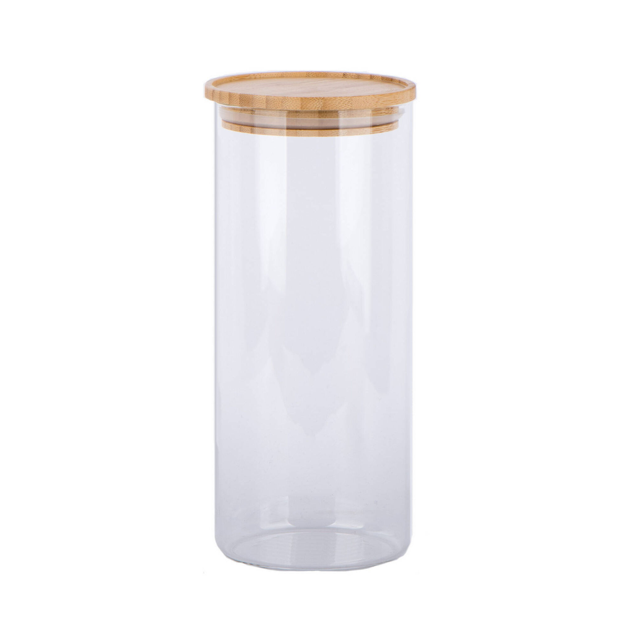 Frasco Despensa Vidro Tampa Bambu M