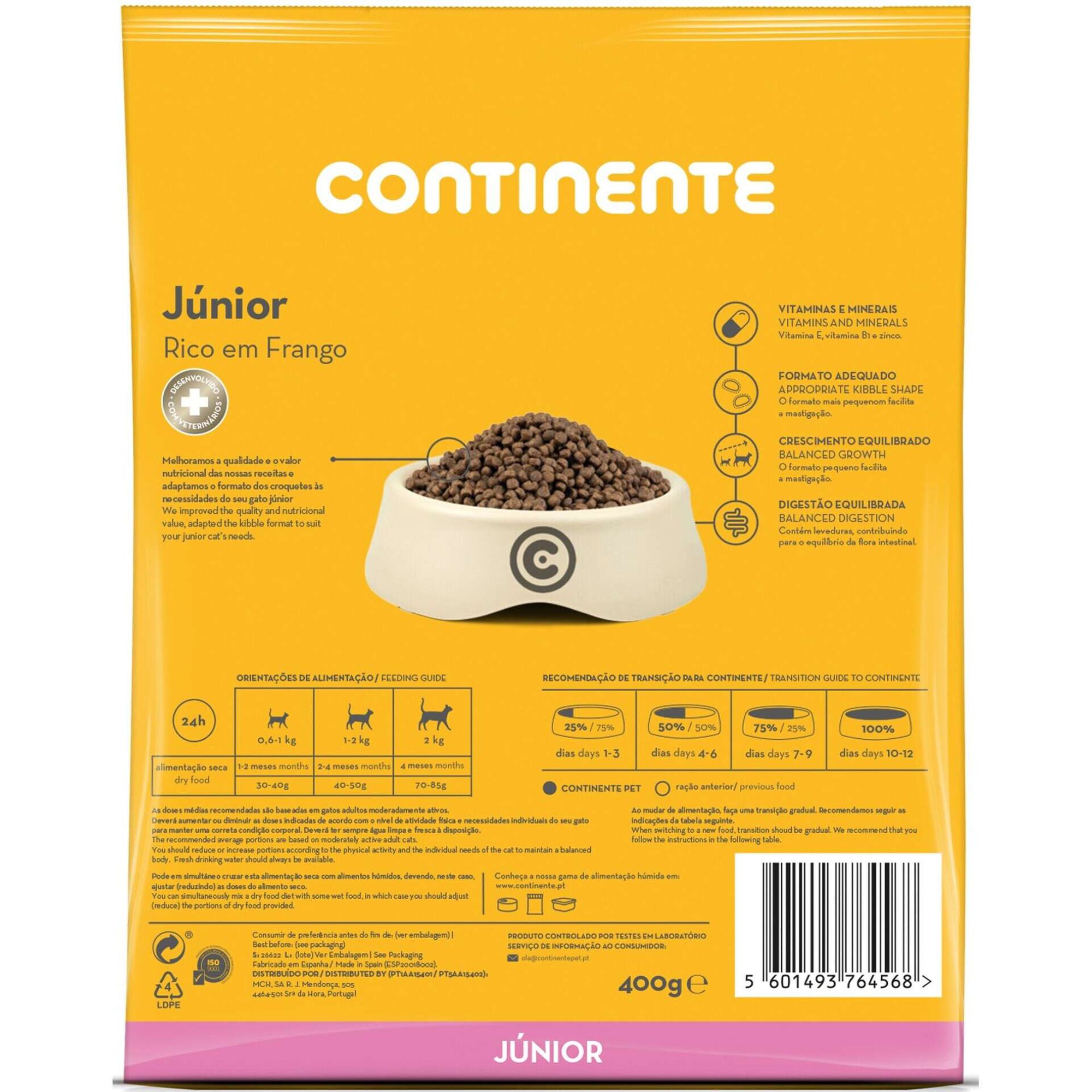 Ra&ccedil;&atilde;o para Gato J&uacute;nior Frango