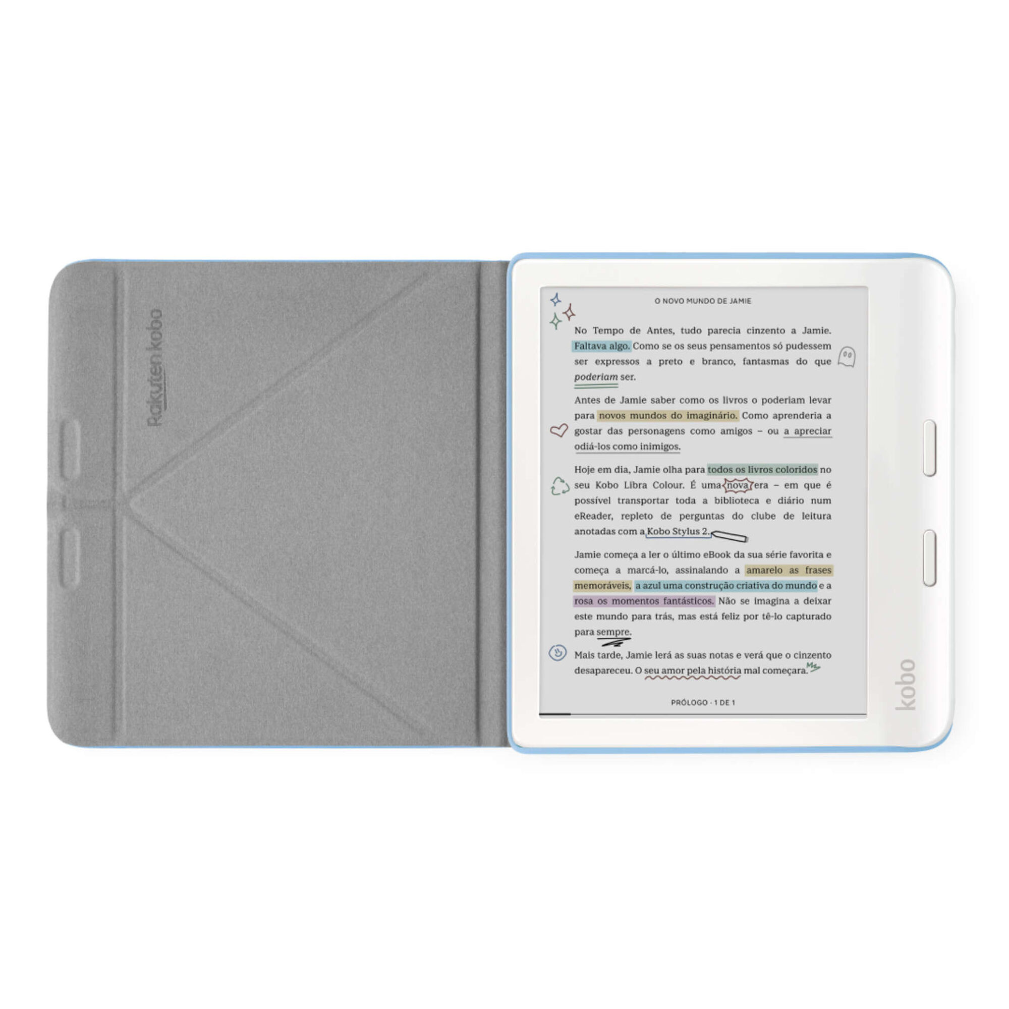 Capa SleepCover para Kobo Libra Colour Azul