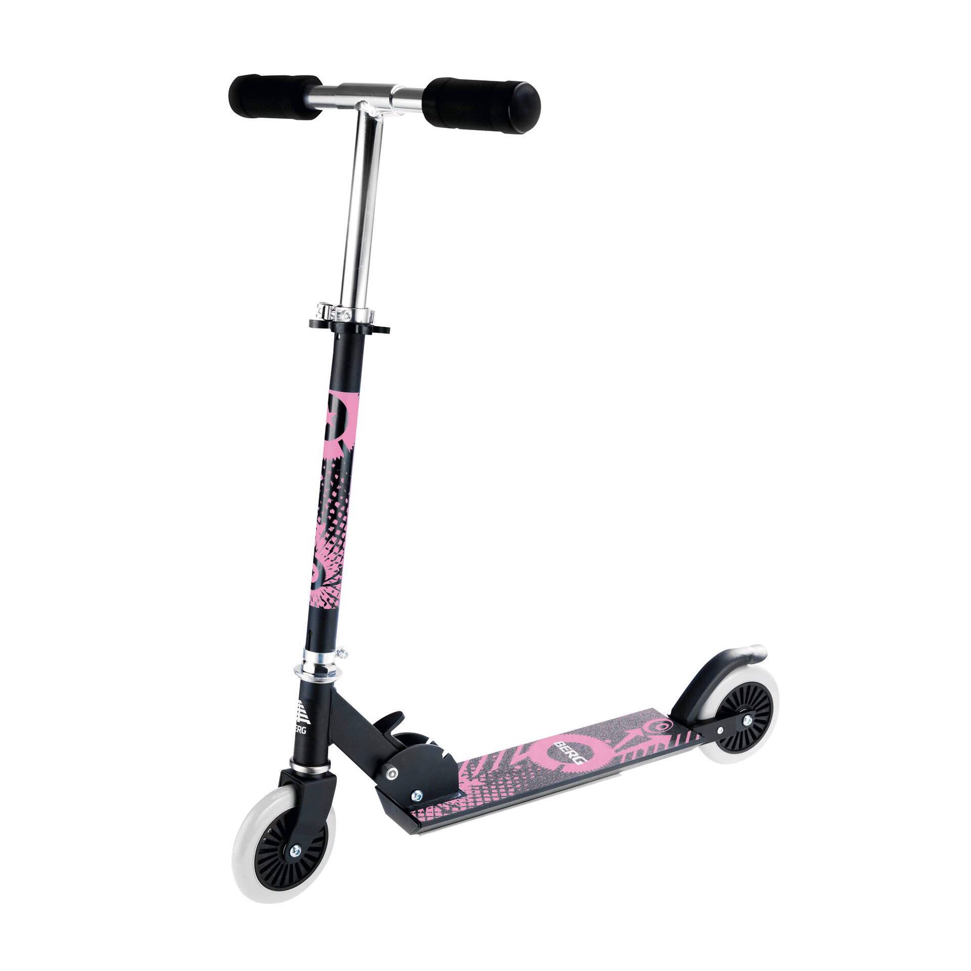 Trotinete Criança 2 Rodas Preta e Rosa