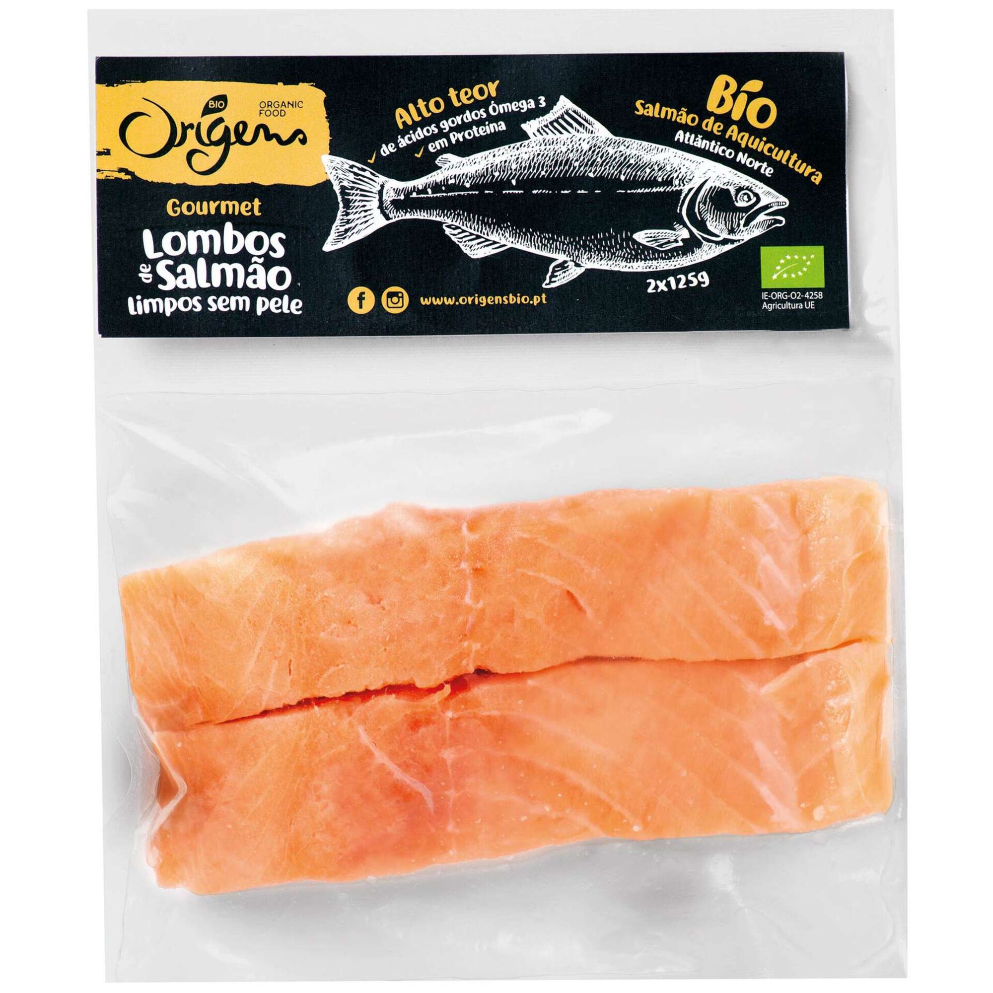 Lombos de Salmão Biológicos Congelados sem Pele Lombos de Salmão Biológicos Congelados sem Pele