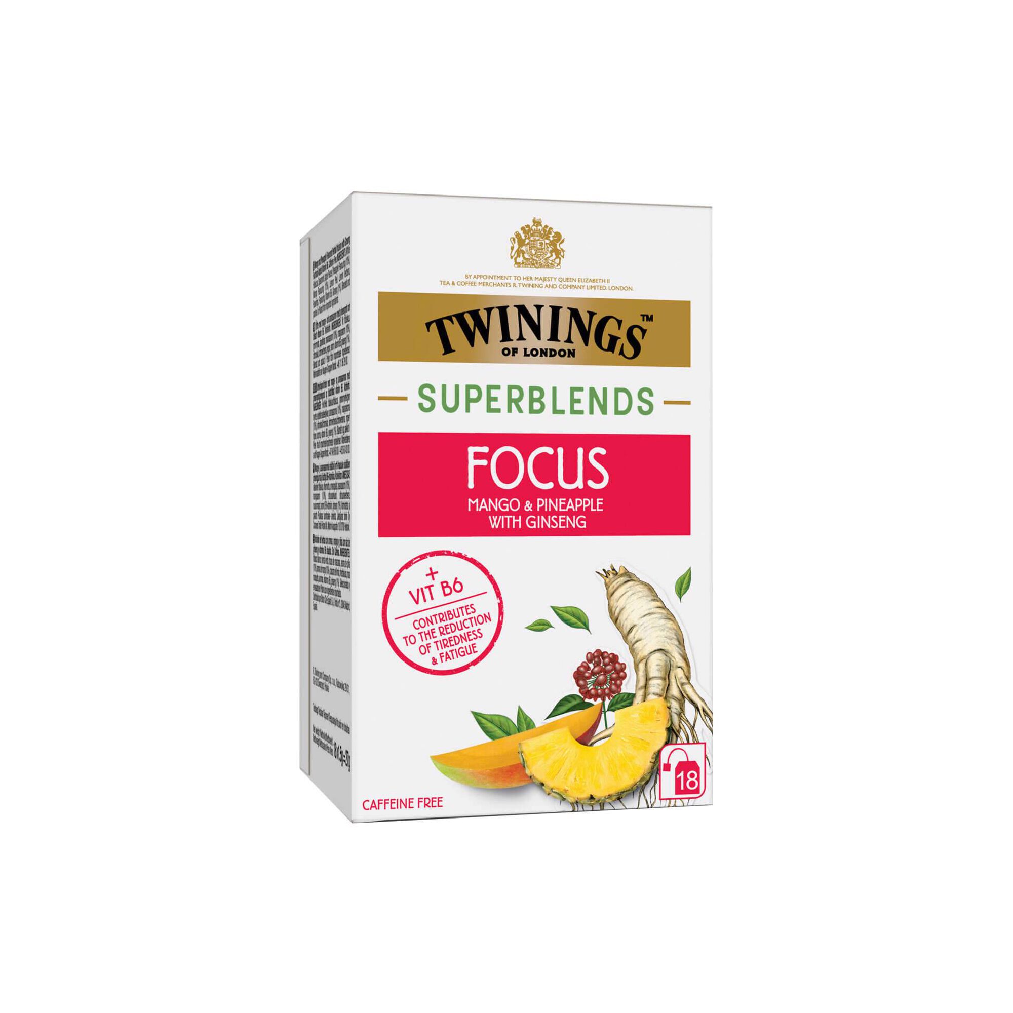 Infus&atilde;o Foco de Manga, Abacaxi e ra&iacute;z de Ginseng Saquetas