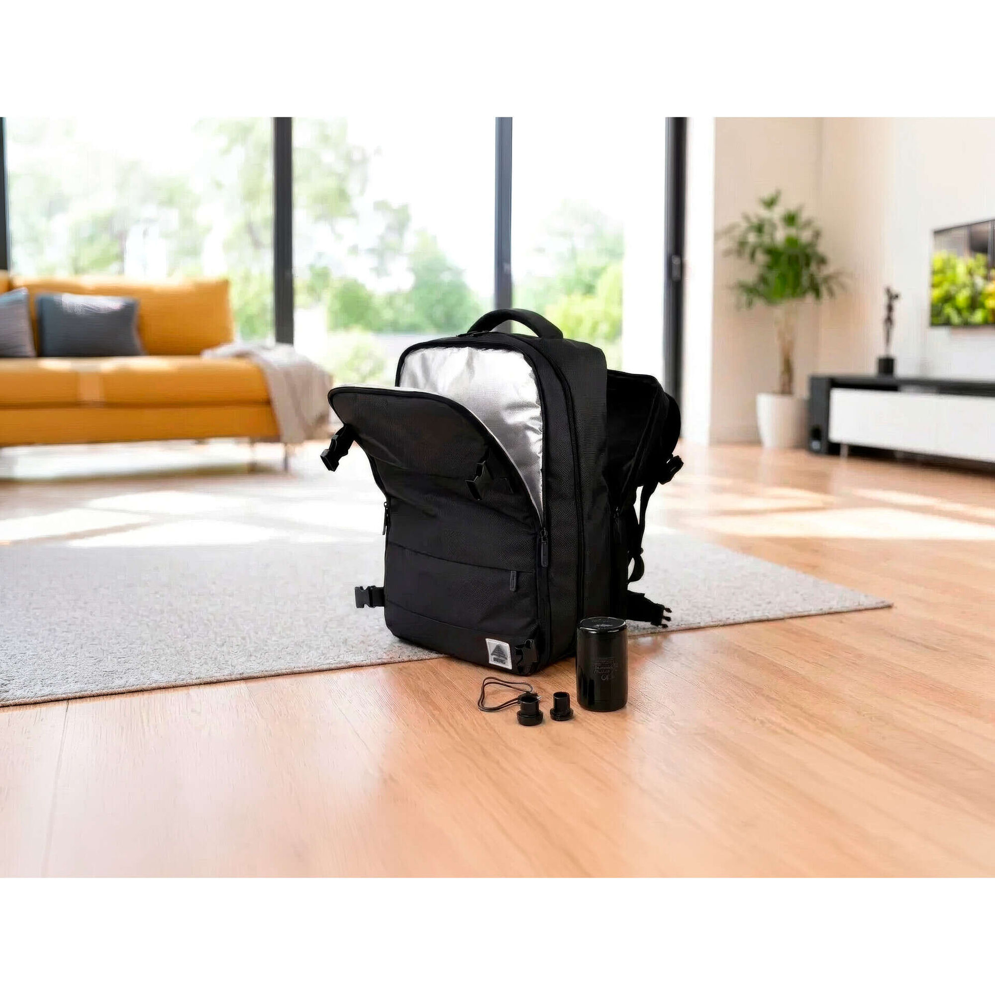 Mochila de Viagem com Compress&atilde;o a V&aacute;cuo 24L Preta