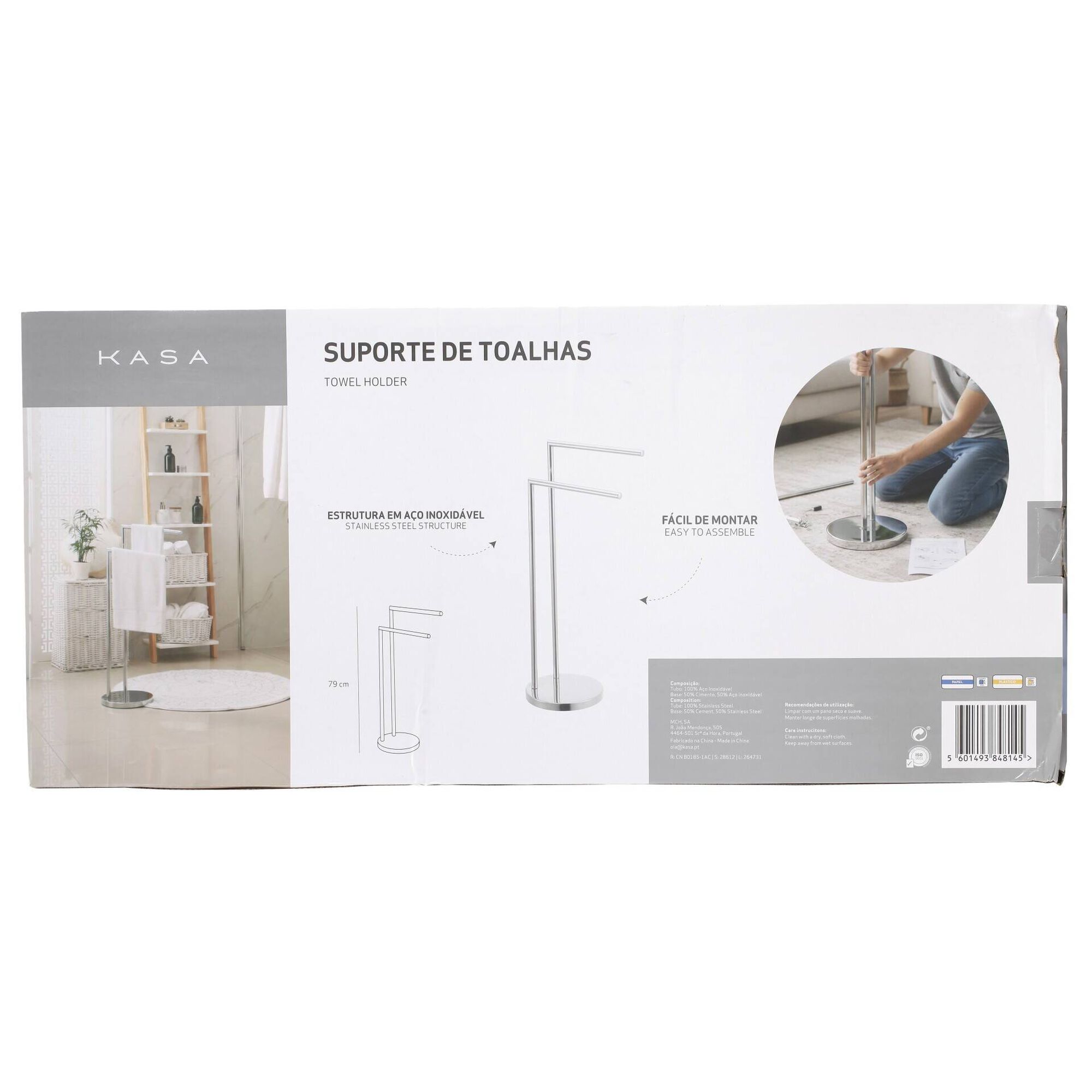 Suporte de Toalhas Prateado Kasa