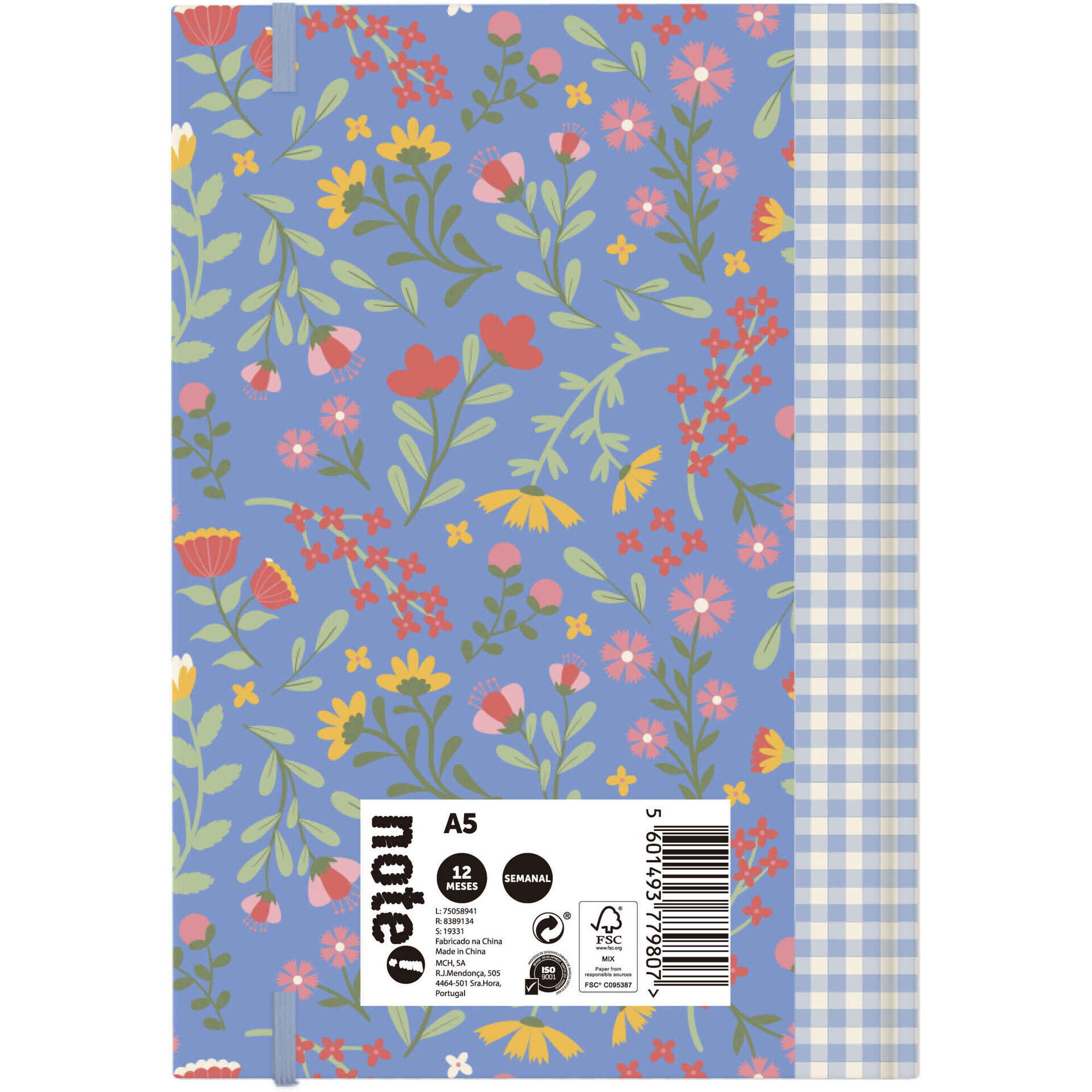 Agenda A5 2026 12 Meses (várias cores)