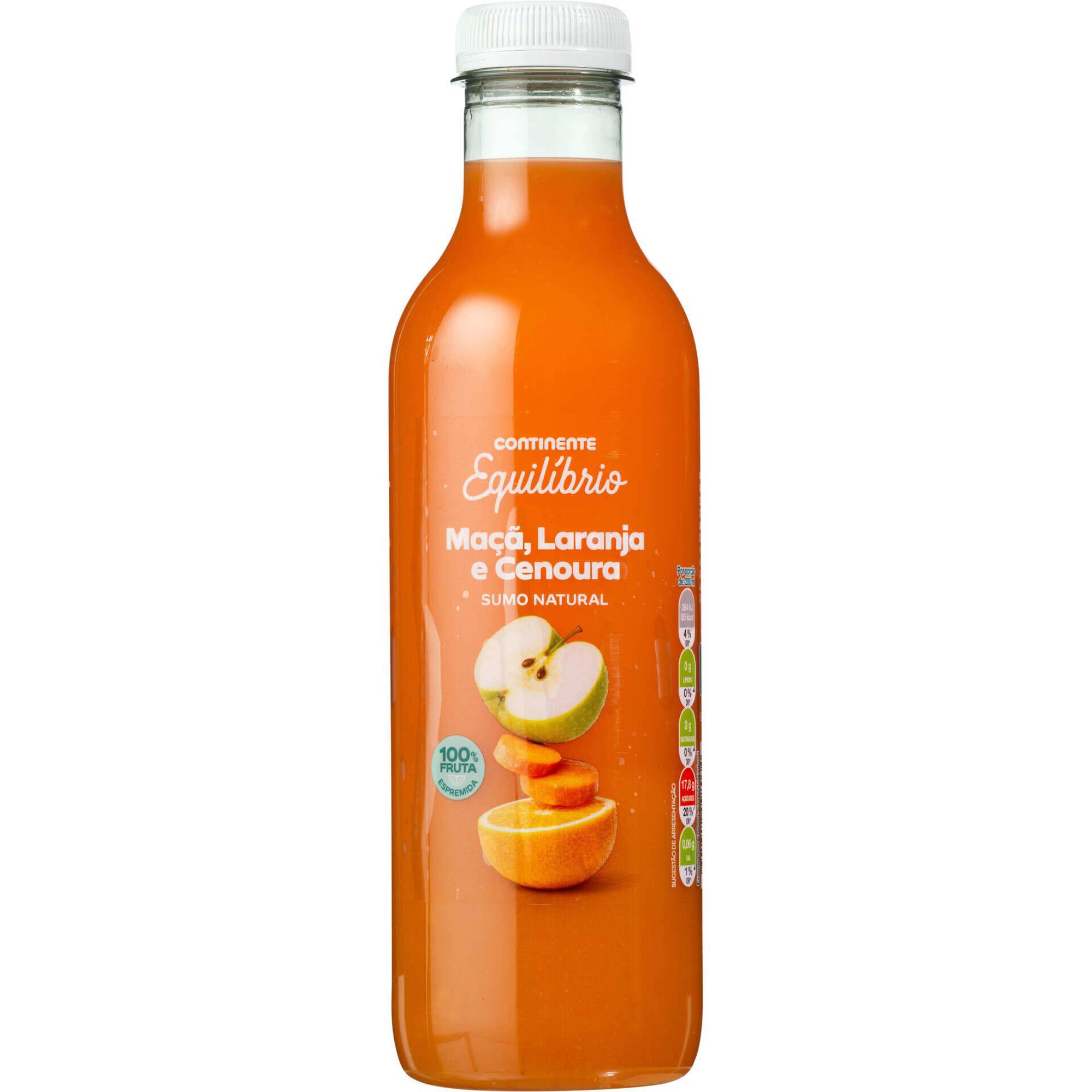 Sumo 100% Ma&ccedil;&atilde;, Laranja e Cenoura Continente Equil&iacute;brio