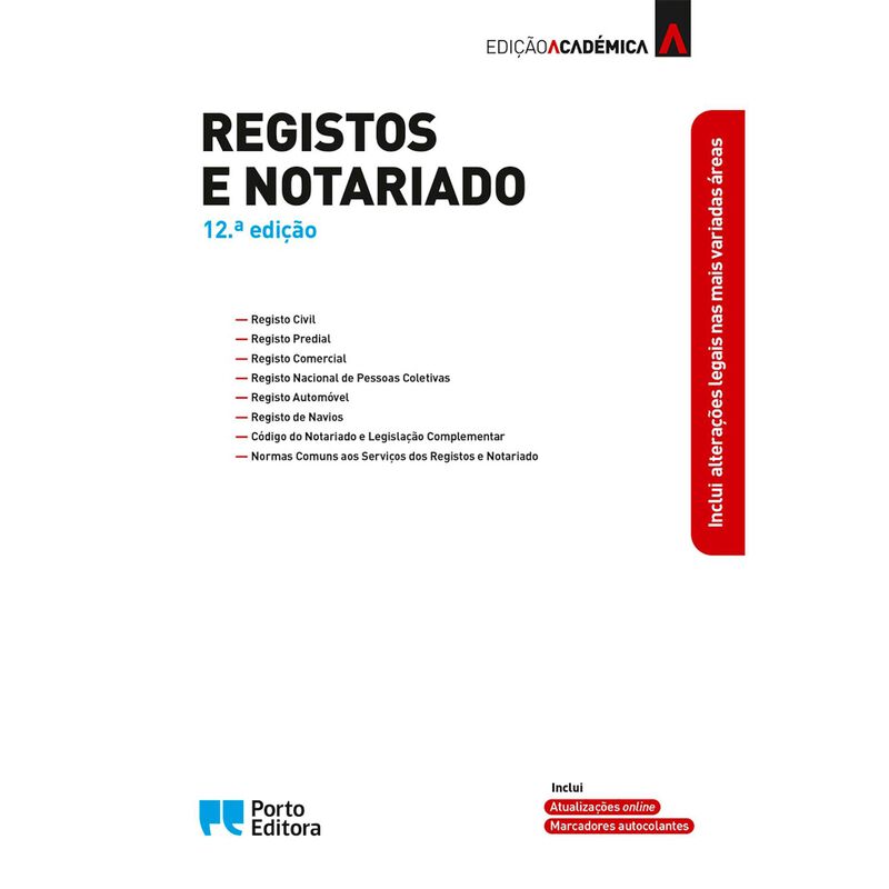 Registos e Notariado - Edição Académica de Porto editora