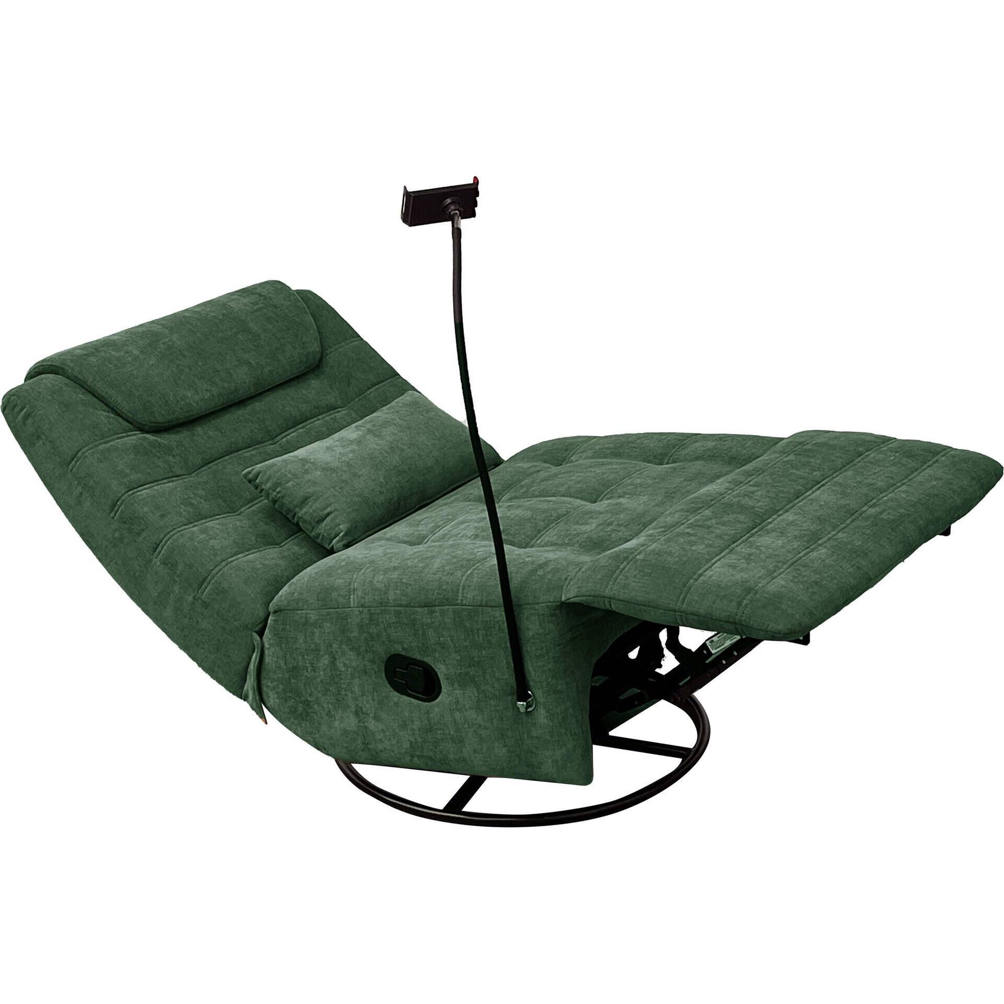 Sof&aacute; Reclin&aacute;vel Rotativo Verde Moove Kasa
