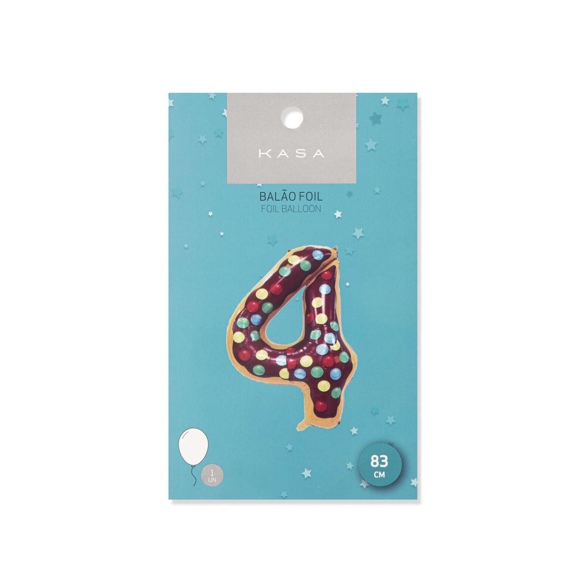 Balão Foil Nº4 83cm Candy