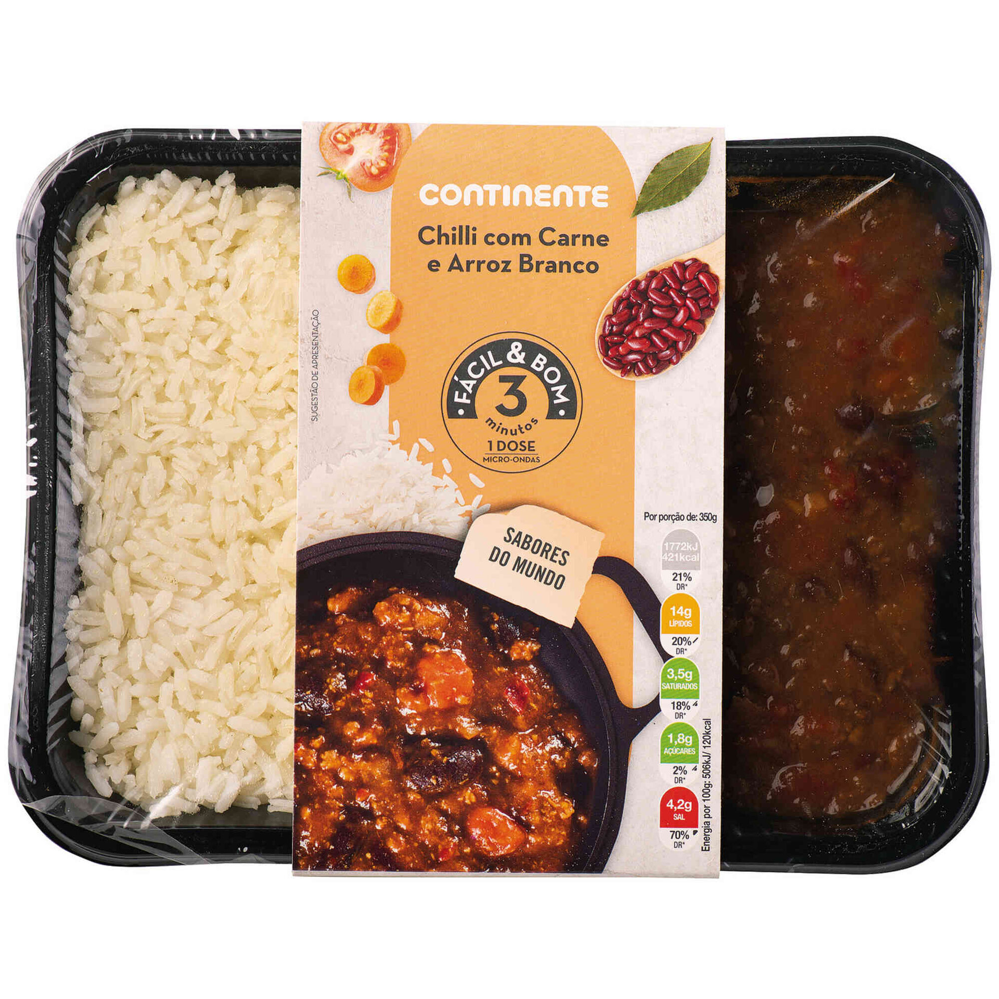 Chilli com Carne e Arroz Branco Chilli com Carne e Arroz Branco