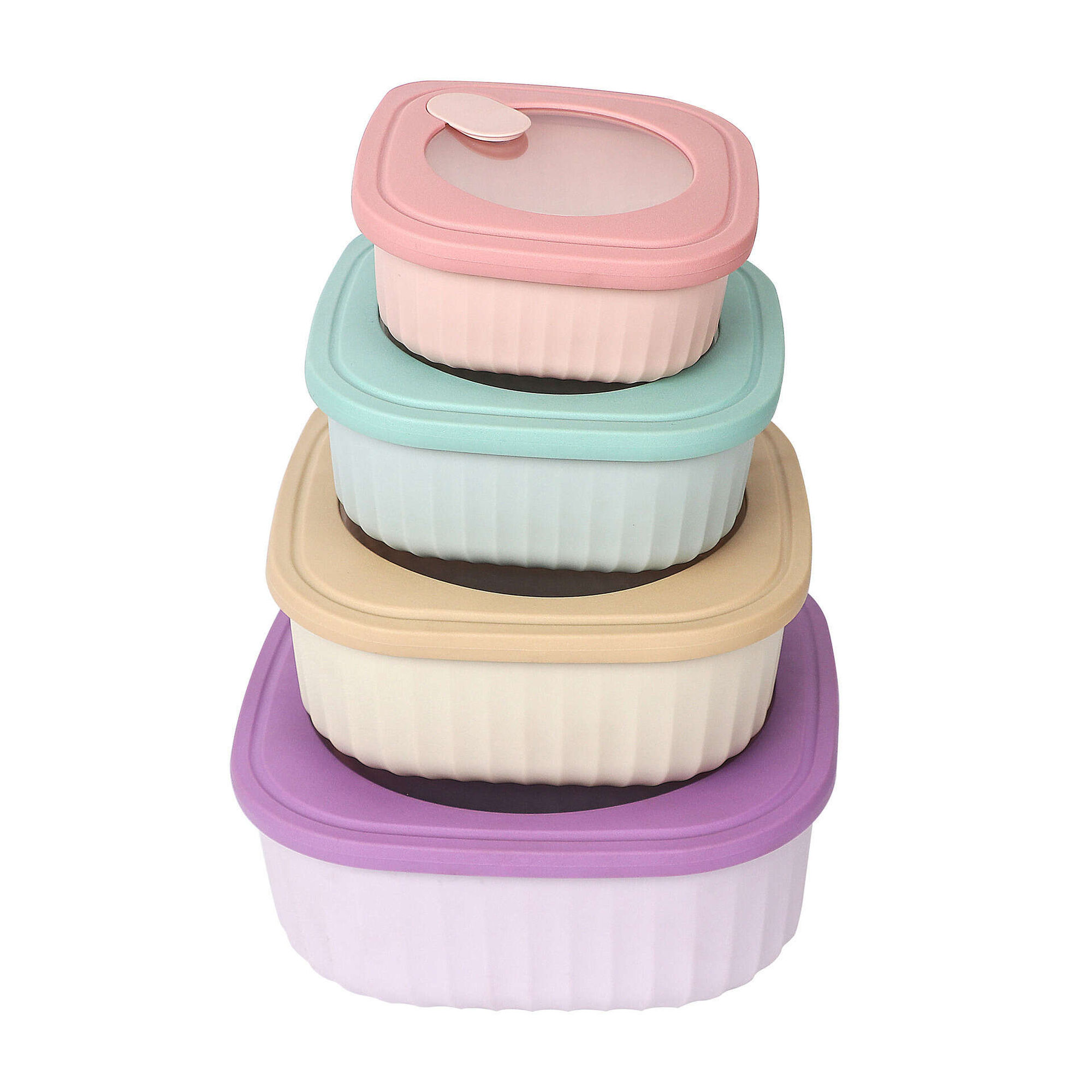 Conjunto 4 Caixas Herm&eacute;ticas Quadradas Colors