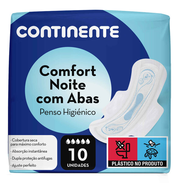 Pensos Higiénicos Comfort Noite com Abas Continente