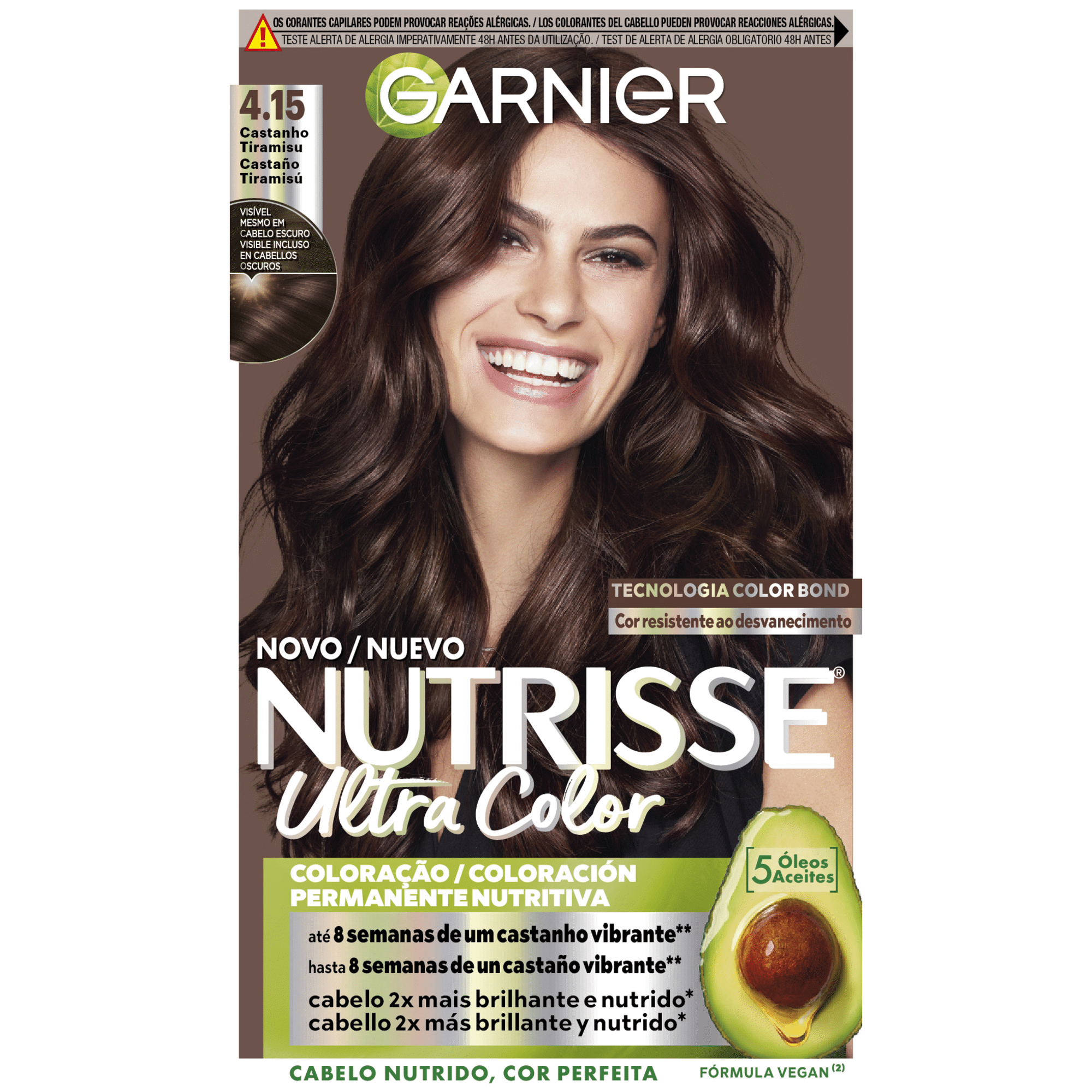 Colora&ccedil;&atilde;o Permanente Ultra Color Castanho Tiramisu 4.15 Garnier Nutrisse