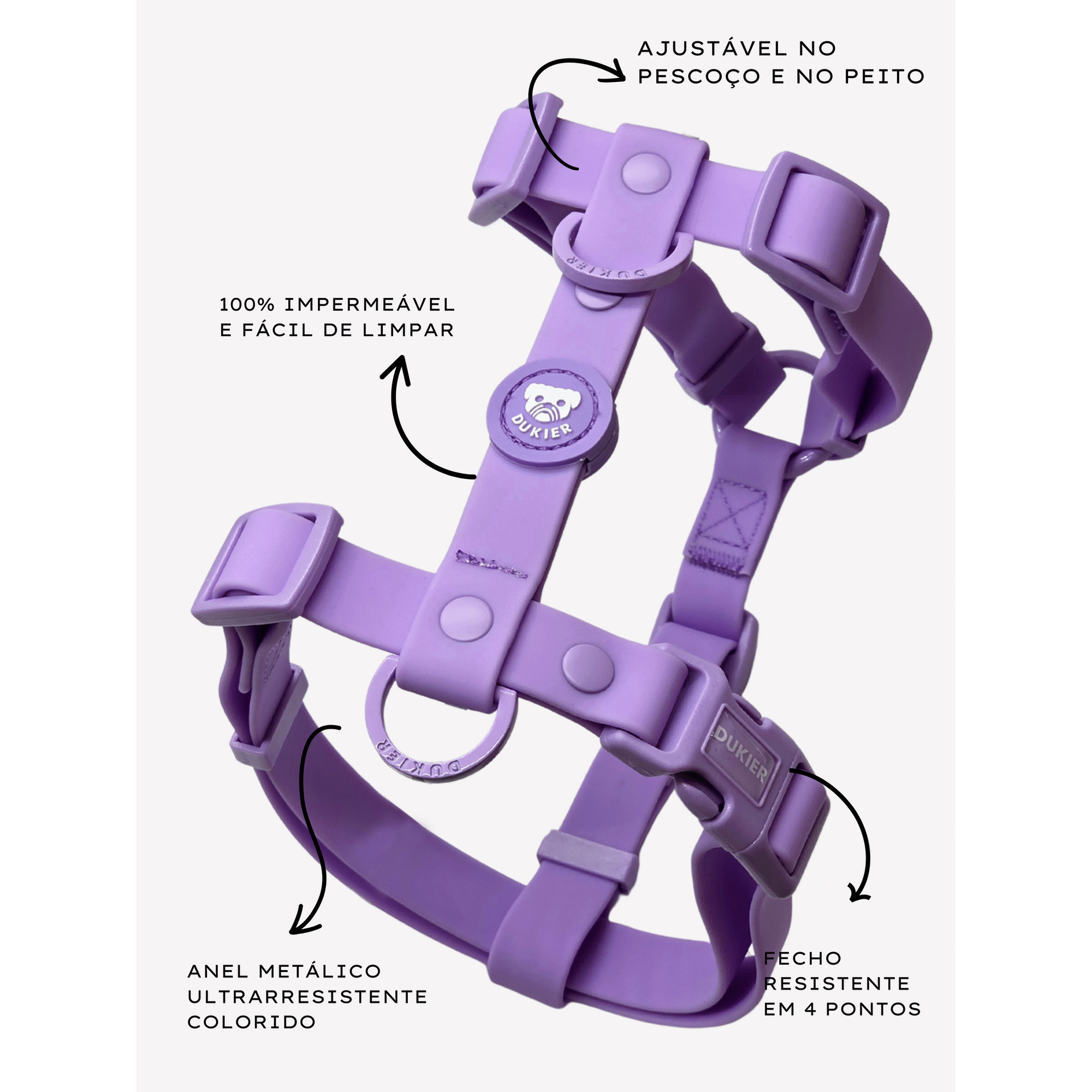 Arn&ecirc;s para C&atilde;o Waterproof Purple M Dukier