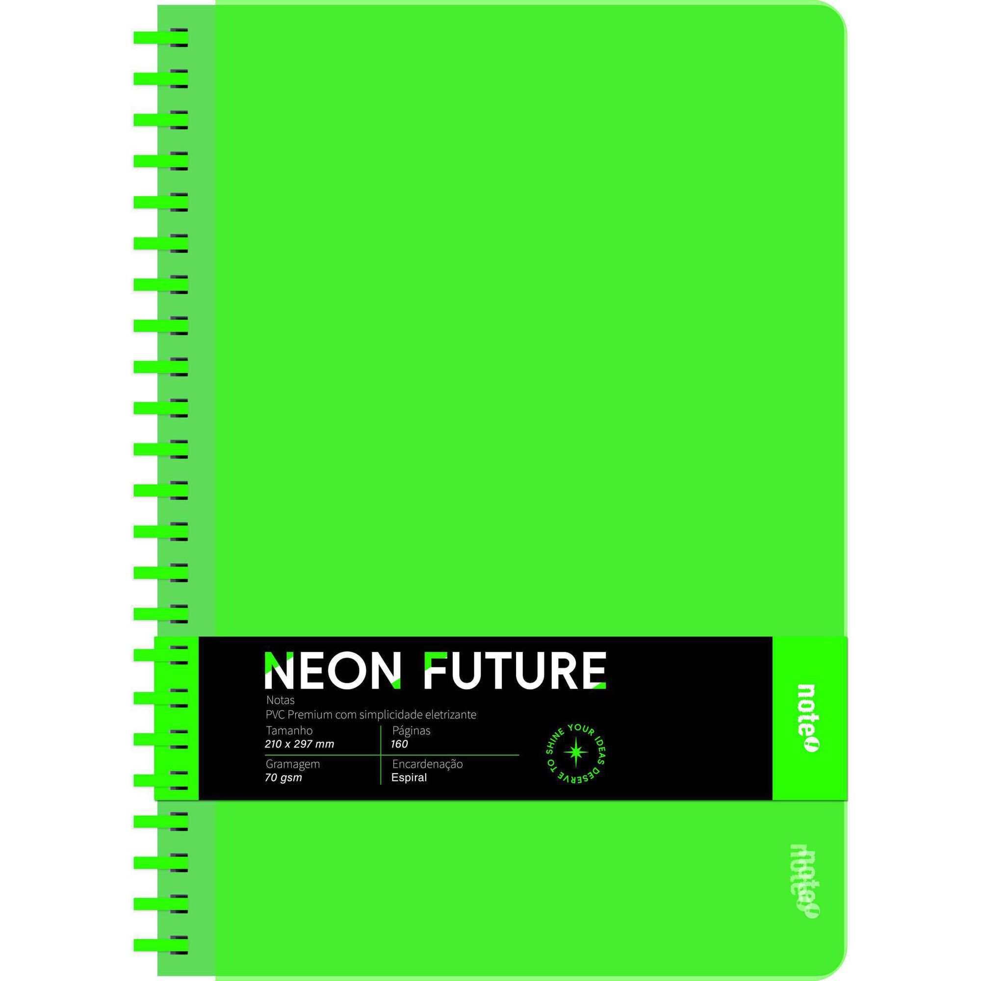 Caderno A4 Neon Pautado (v&aacute;rias cores) Note!
