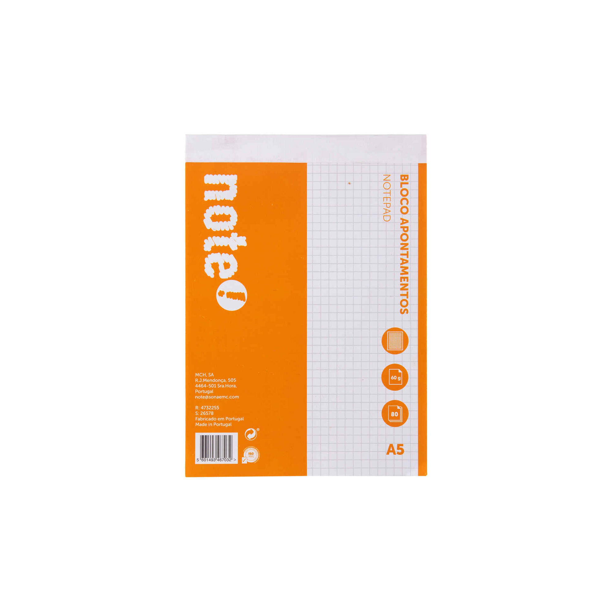 Bloco de Apontamentos A5 Quadriculado