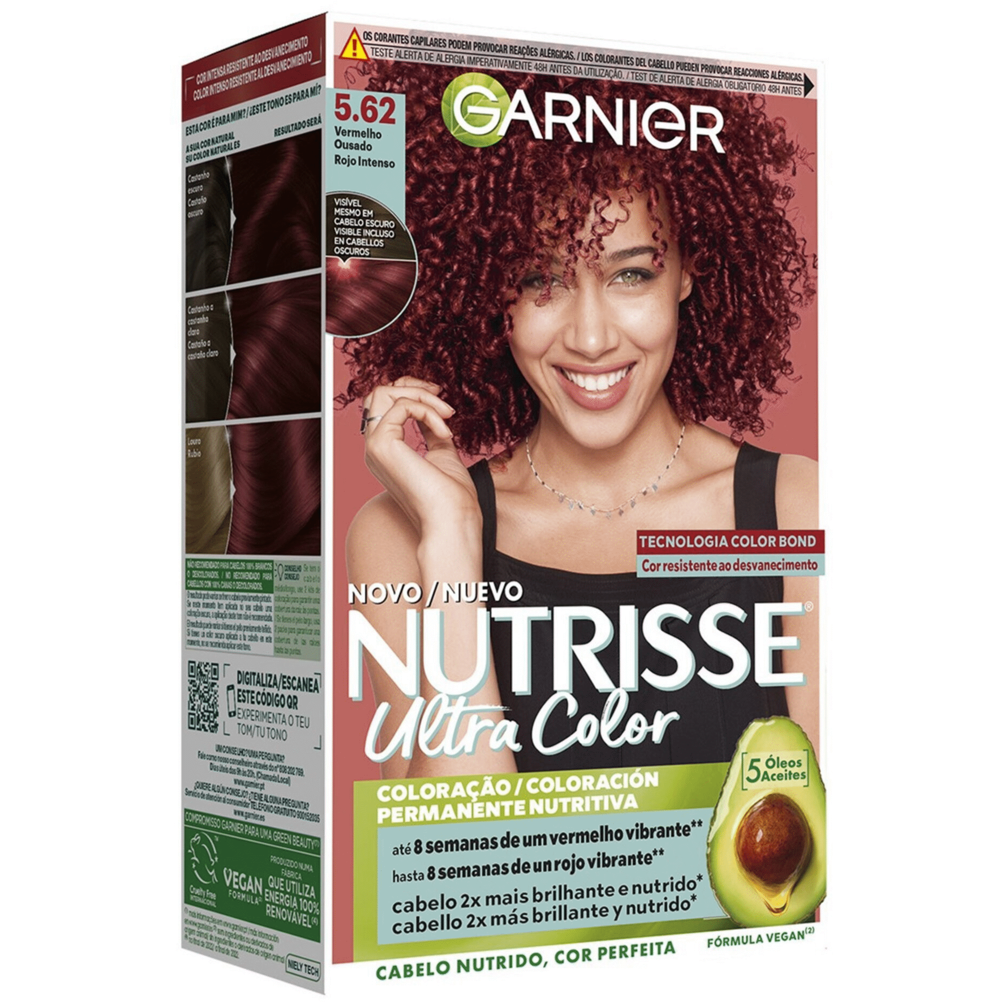 Coloração Permanente Nutrisse Ultra Color Vermelho Ousado 5.62