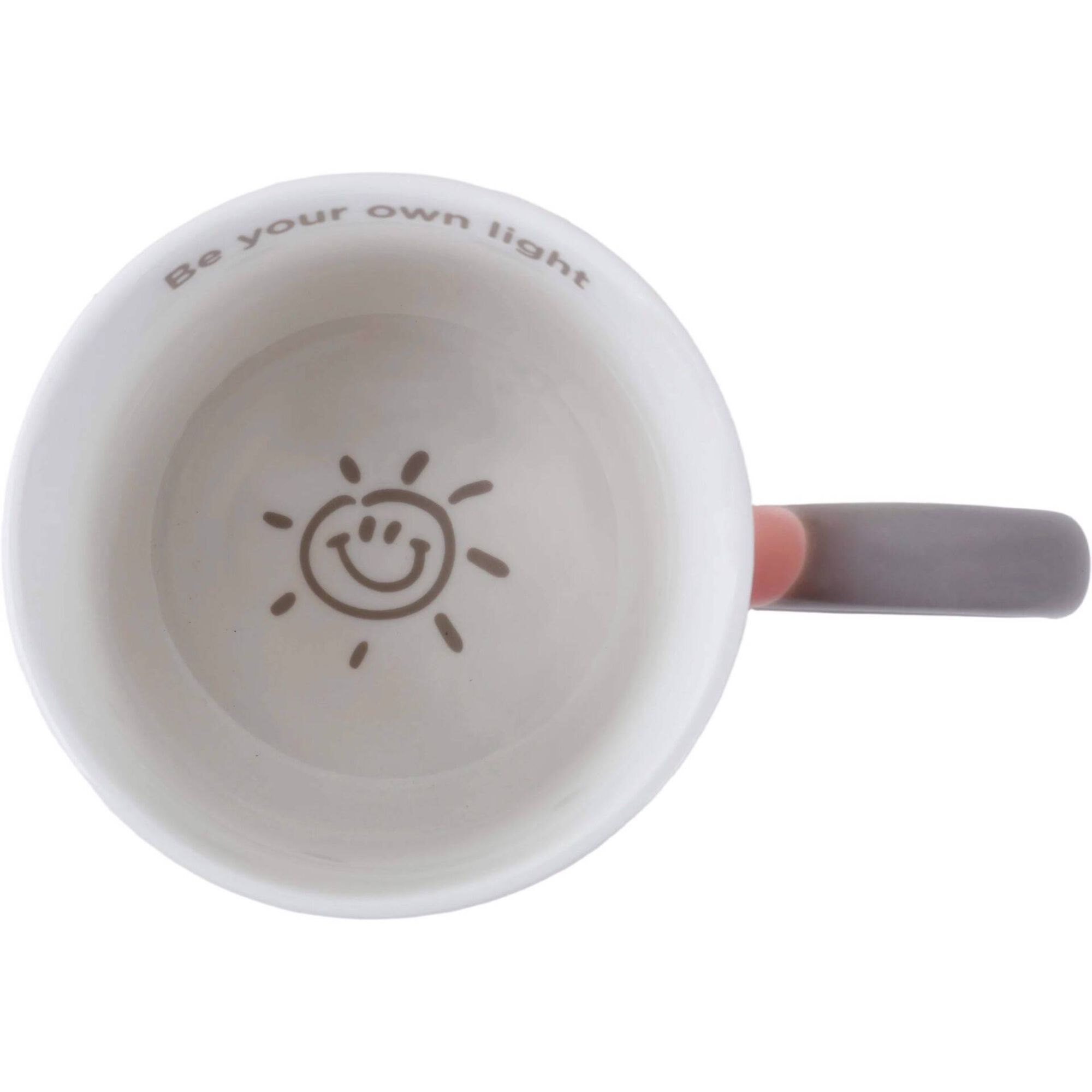Caneca com Asa Argola 380ml Rosa Smile Kasa