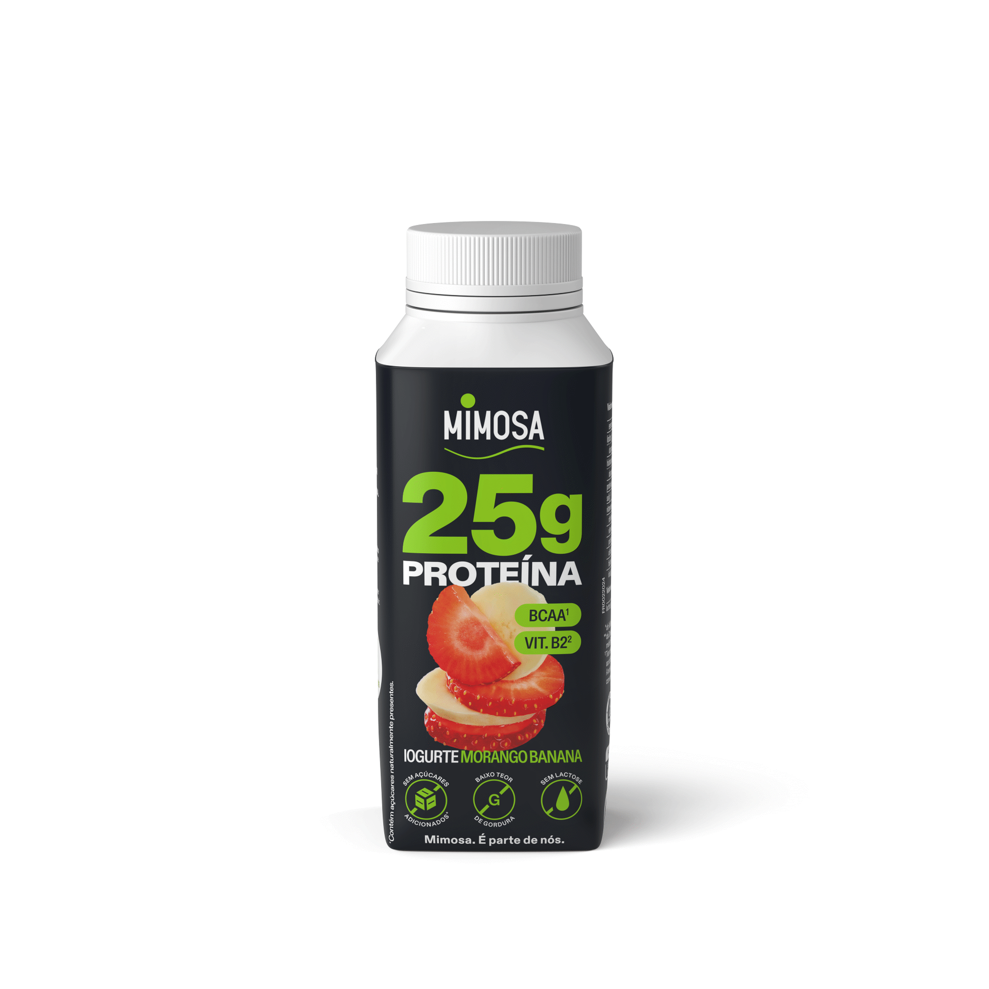 Iogurte L&iacute;quido Prote&iacute;na Morango e Banana Mimosa