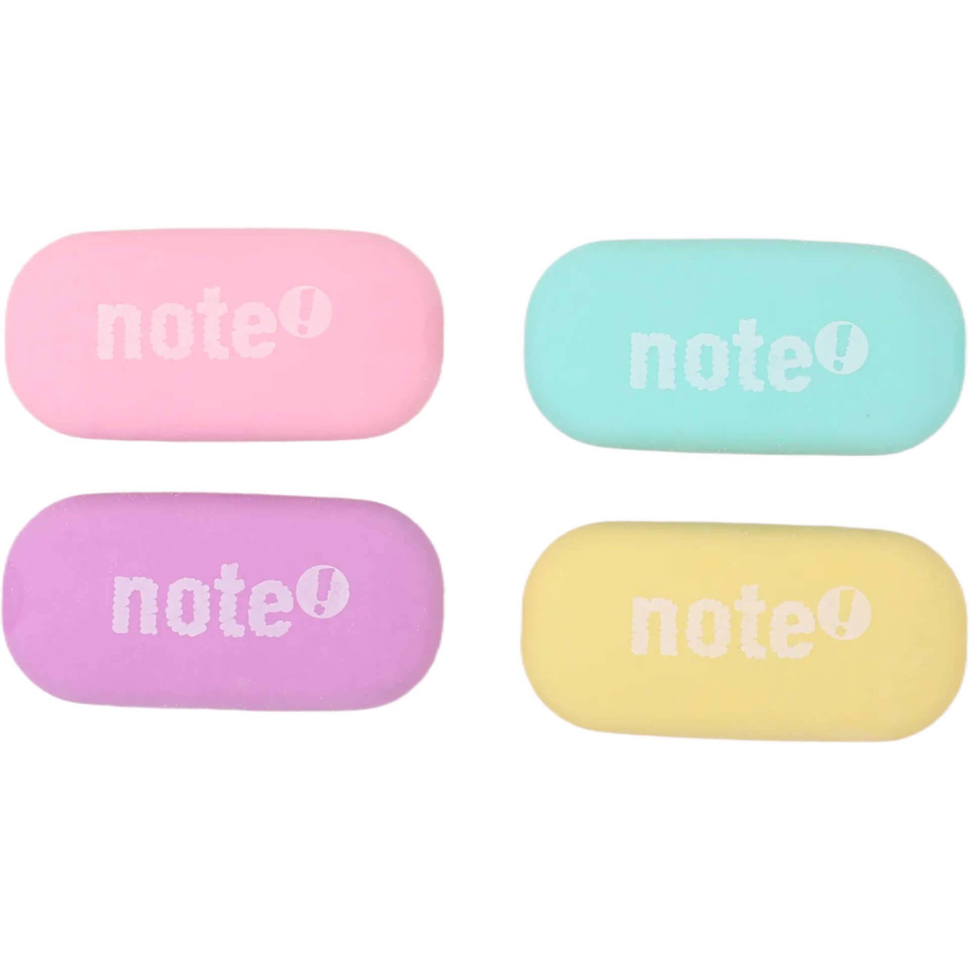 Conjunto 4 Borrachas Cores Pastel Note!