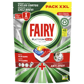 Detergente M&aacute;quina Loi&ccedil;a Pastilhas Platinum Plus Lim&atilde;o Fairy