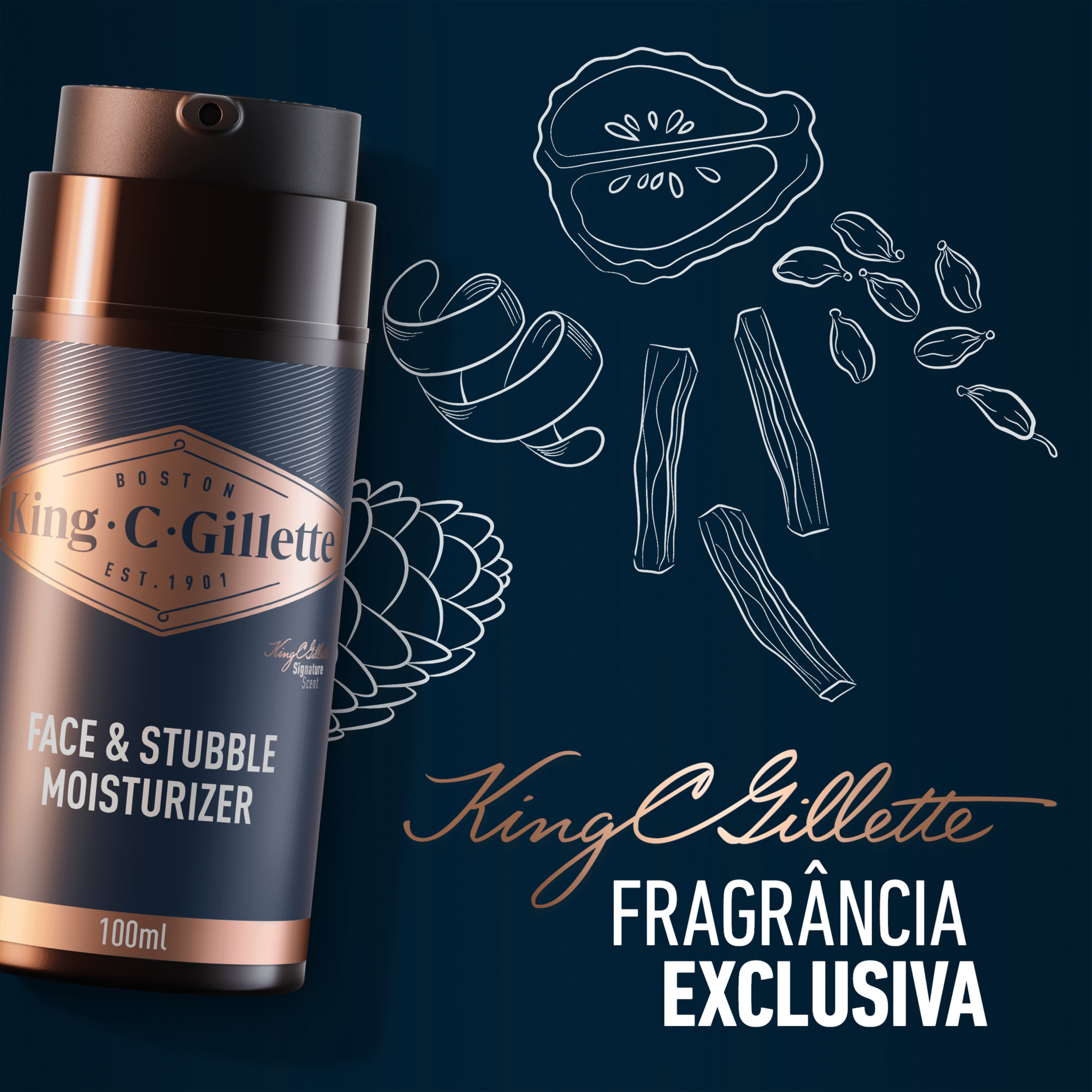 Creme de Rosto e Barba King C. Hidratante