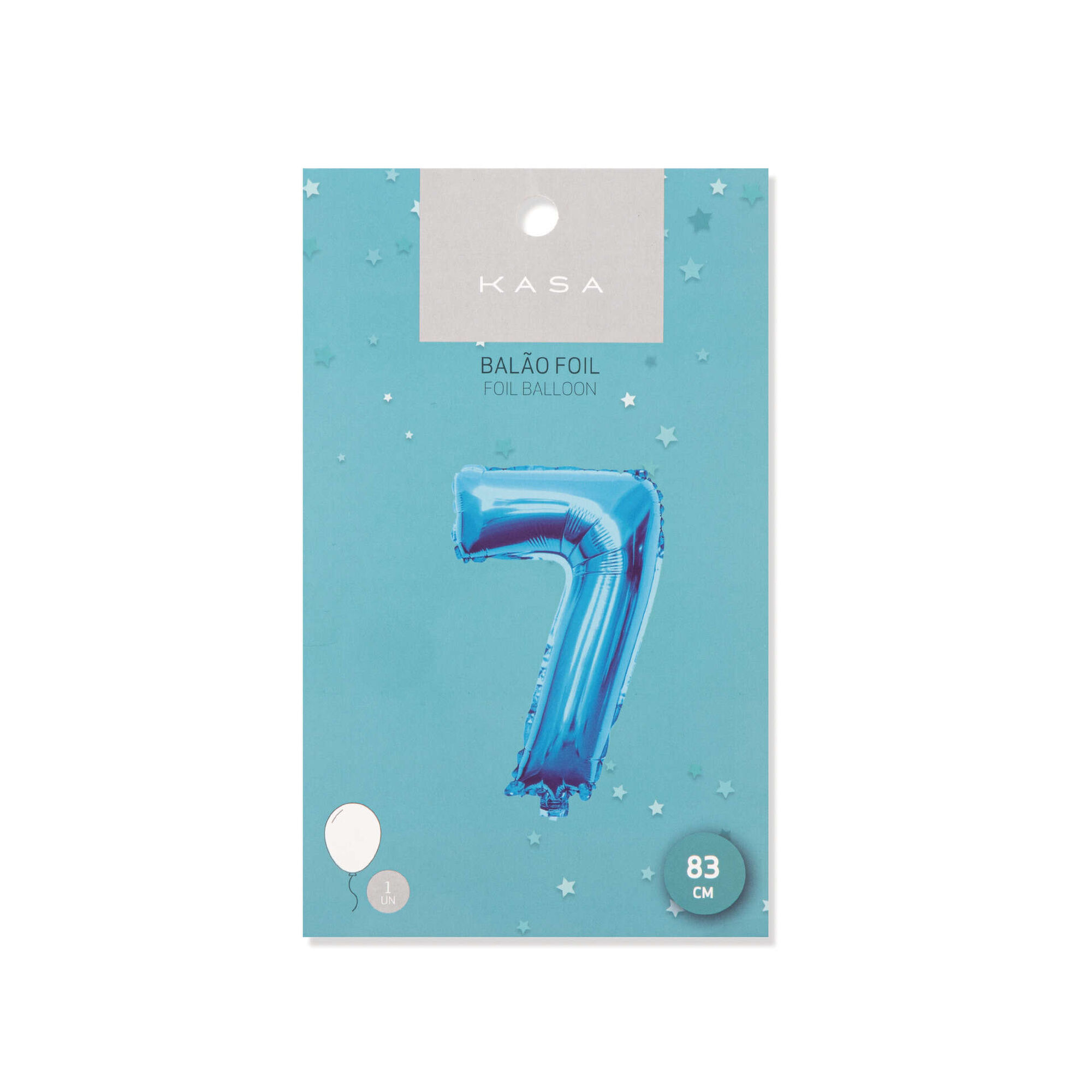 Balão Foil Nº7 83cm Azul Balão Foil Nº7 83cm Azul