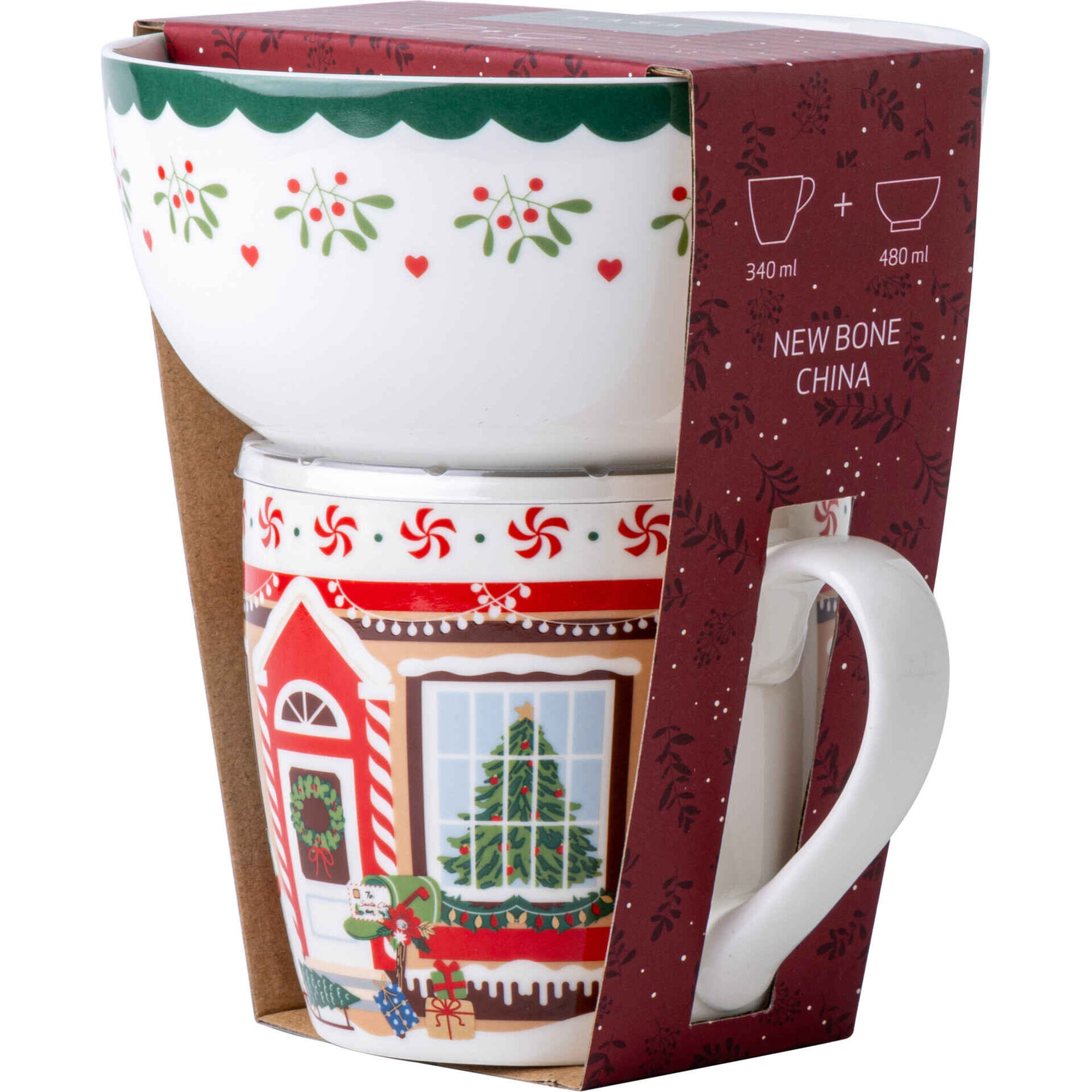 Conjunto Caneca e Ta&ccedil;a Casa de Gengibre Kasa