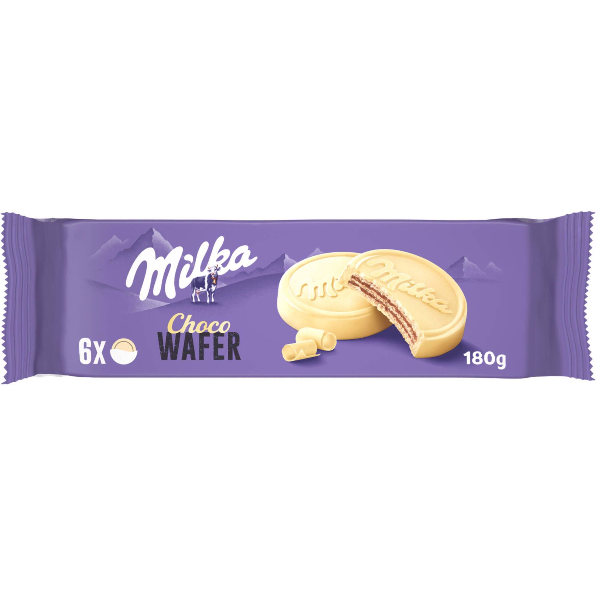 Bolachas Wafers de Chocolate Branco Milka