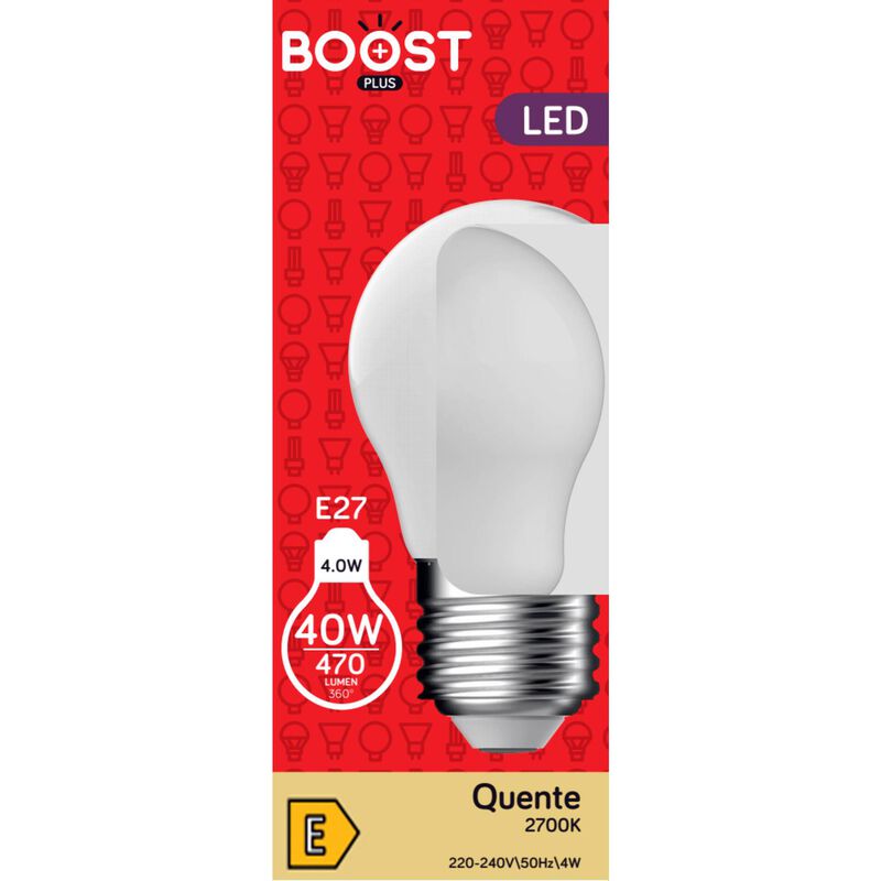 Lâmpada LED Esférica E27 2700K 40W Boost